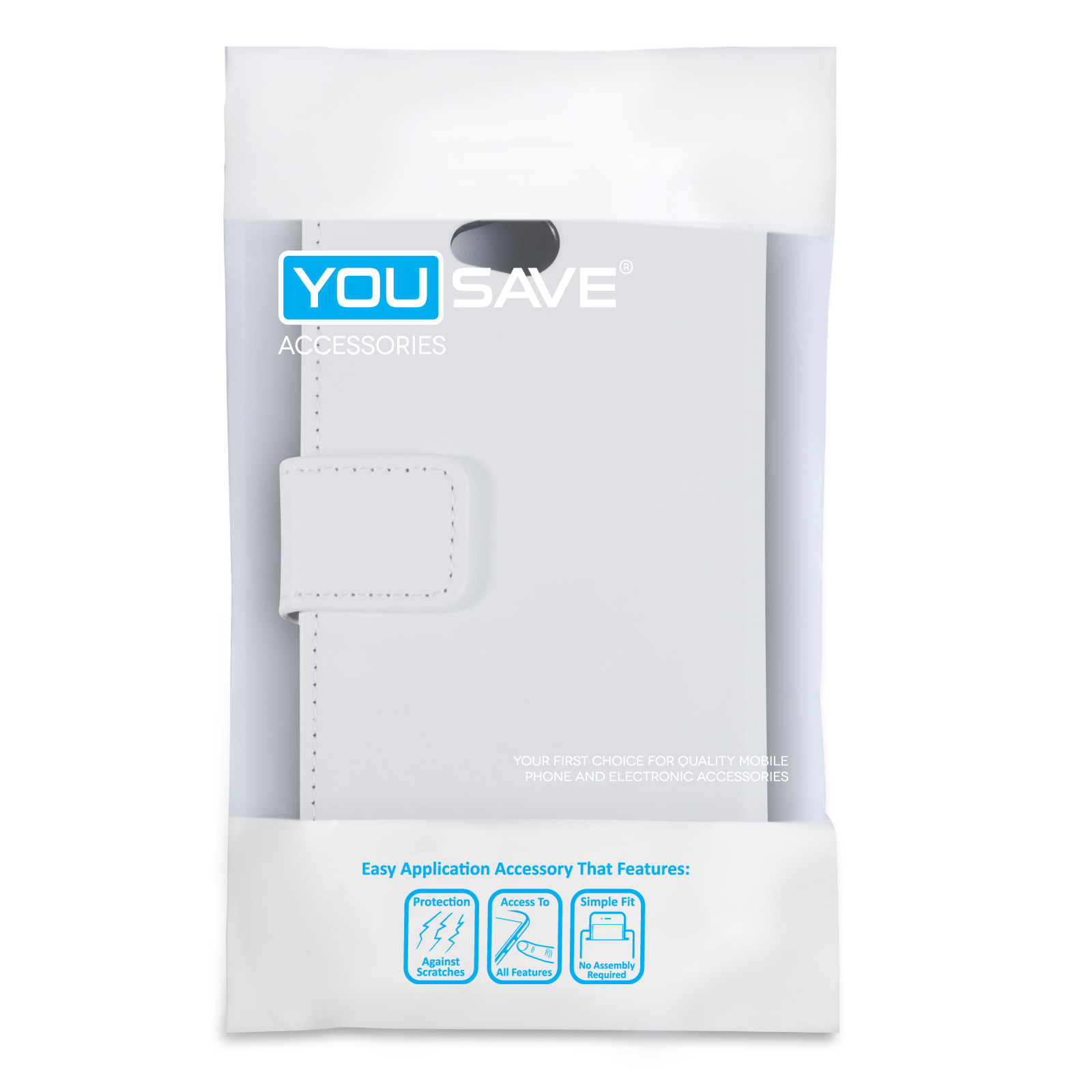 YouSave Accessories LG L70 Leather-Effect Wallet Case - White