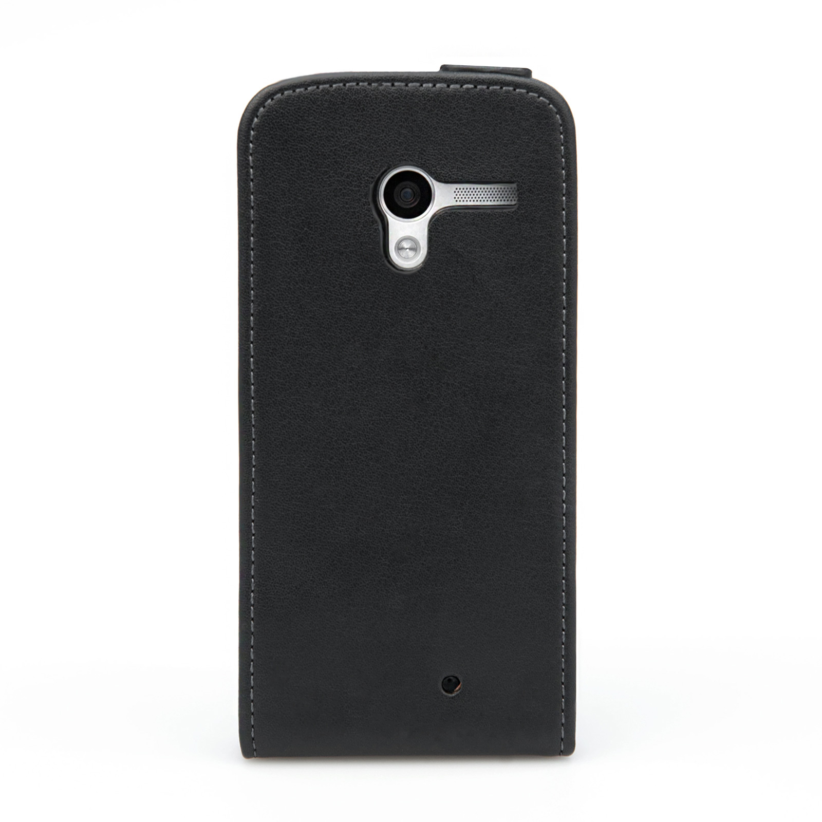 Caseflex Motorola Moto X Real Leather Flip Case - Black