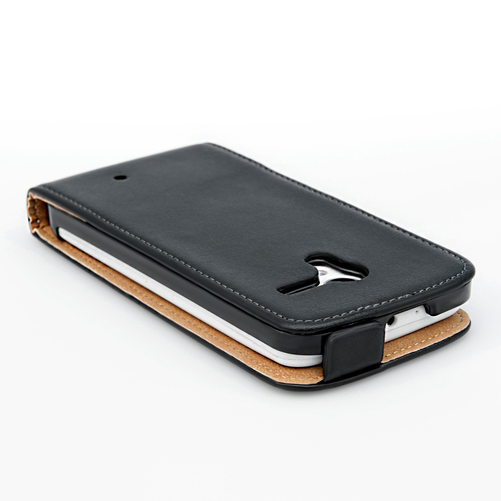 Caseflex Motorola Moto X Real Leather Flip Case - Black