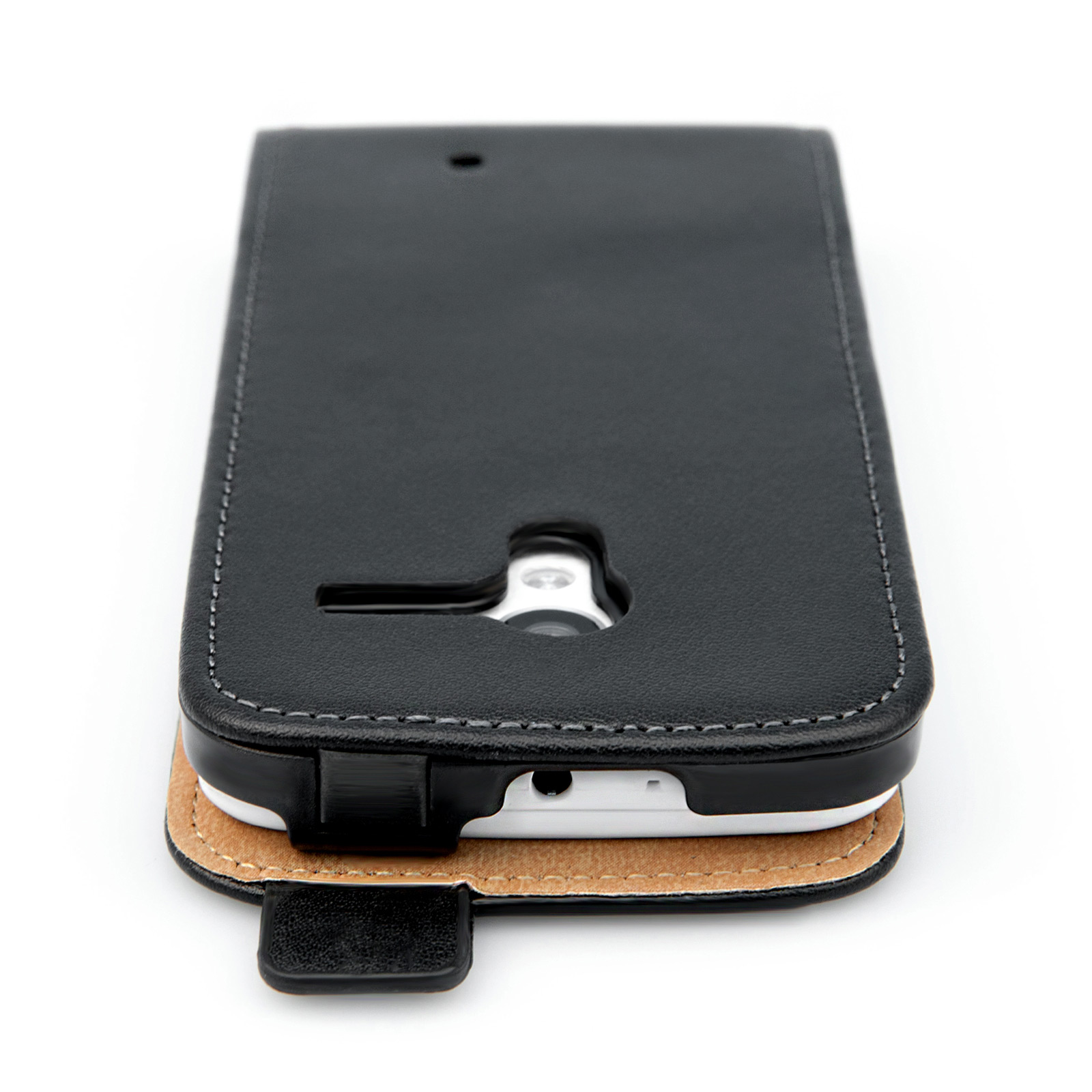 Caseflex Motorola Moto X Real Leather Flip Case - Black