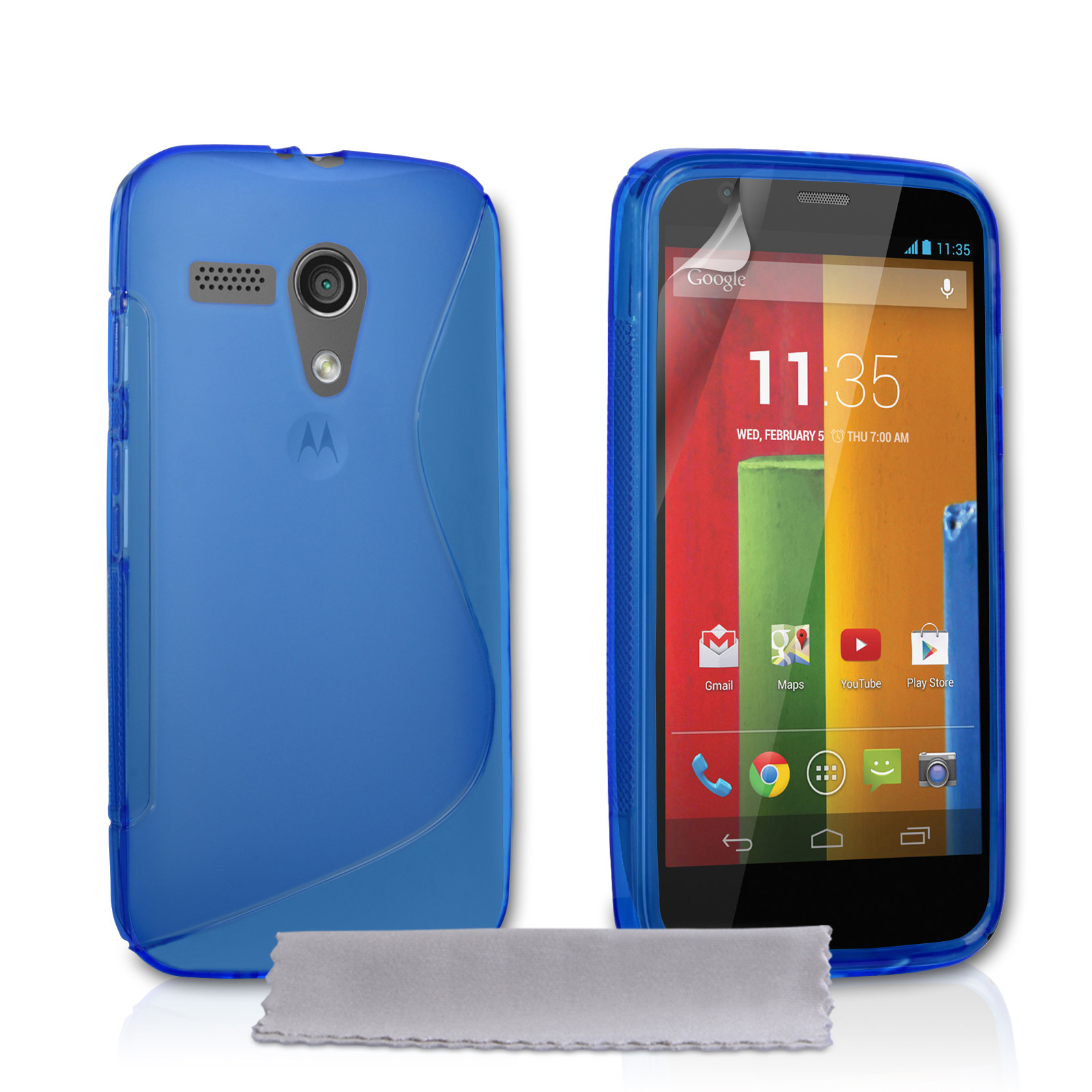 Caseflex Motorola Moto G Silicone Gel S-Line Case - Blue