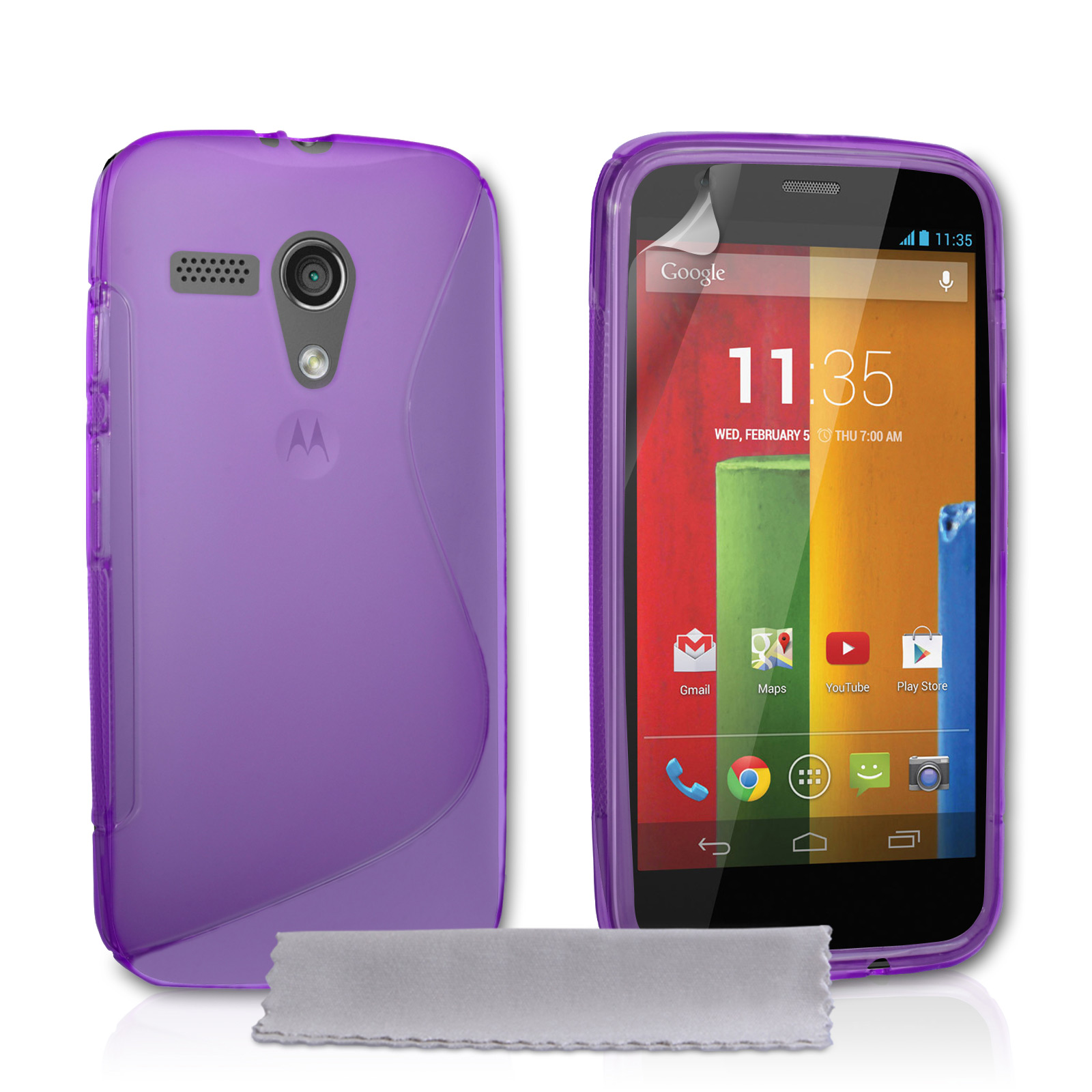 Caseflex Motorola Moto G Silicone Gel S-Line Case - Purple