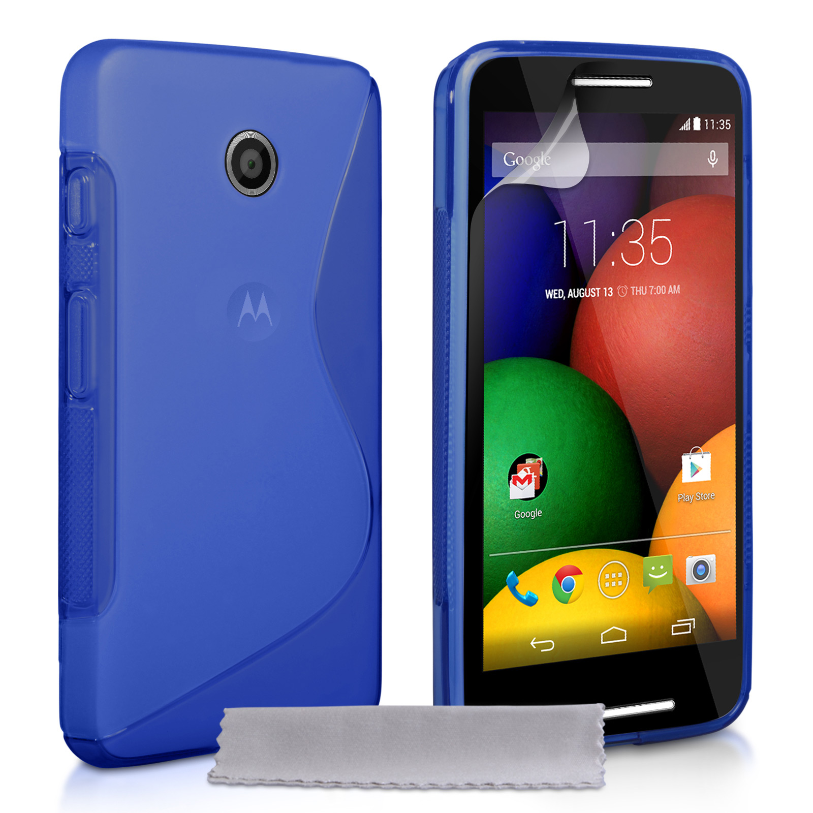 Caseflex Motorola Moto E Silicone Gel S-Line Case - Blue