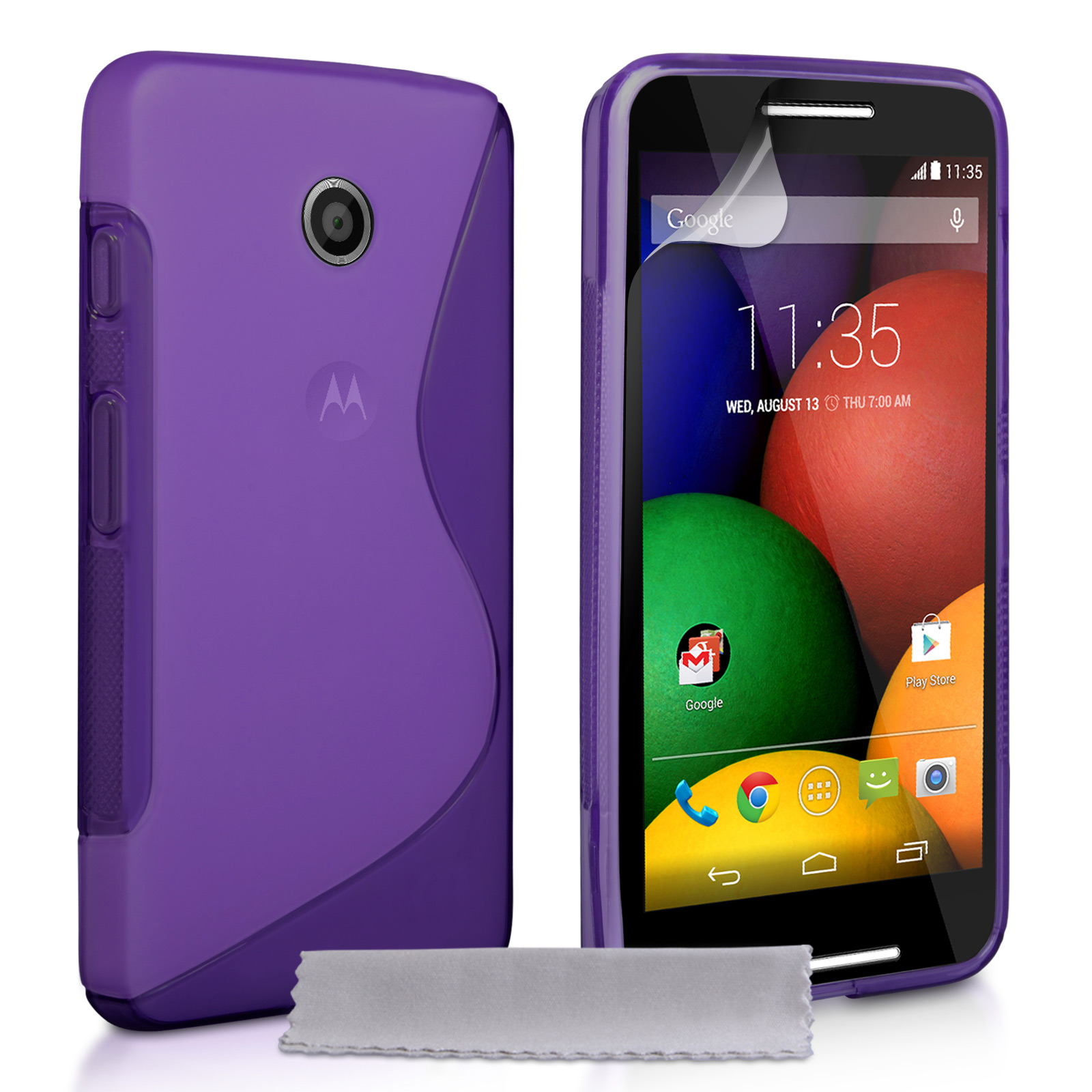Caseflex Motorola Moto E Silicone Gel S-Line Case - Purple