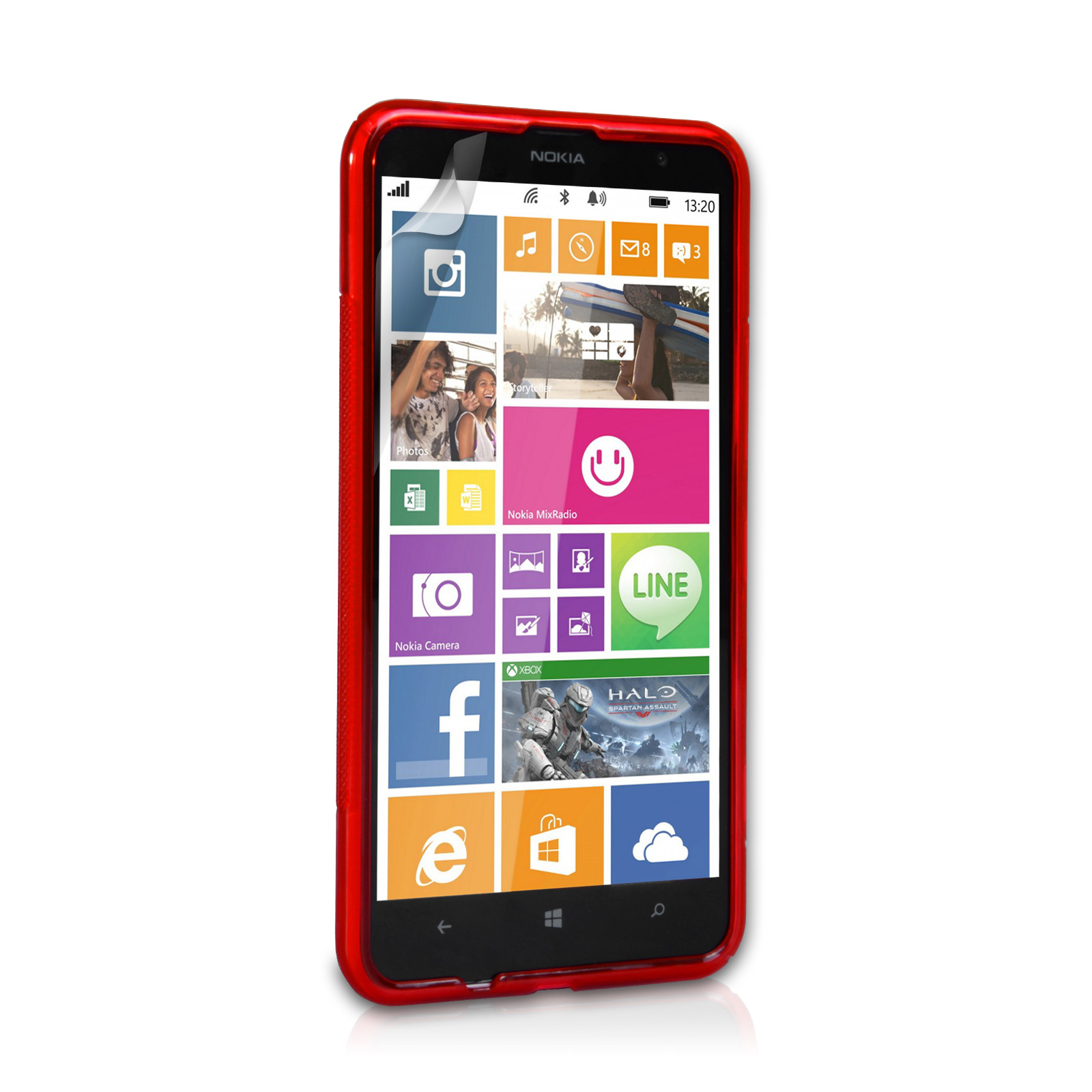 Caseflex Nokia Lumia 1320 Silicone Gel S-Line Case - Red