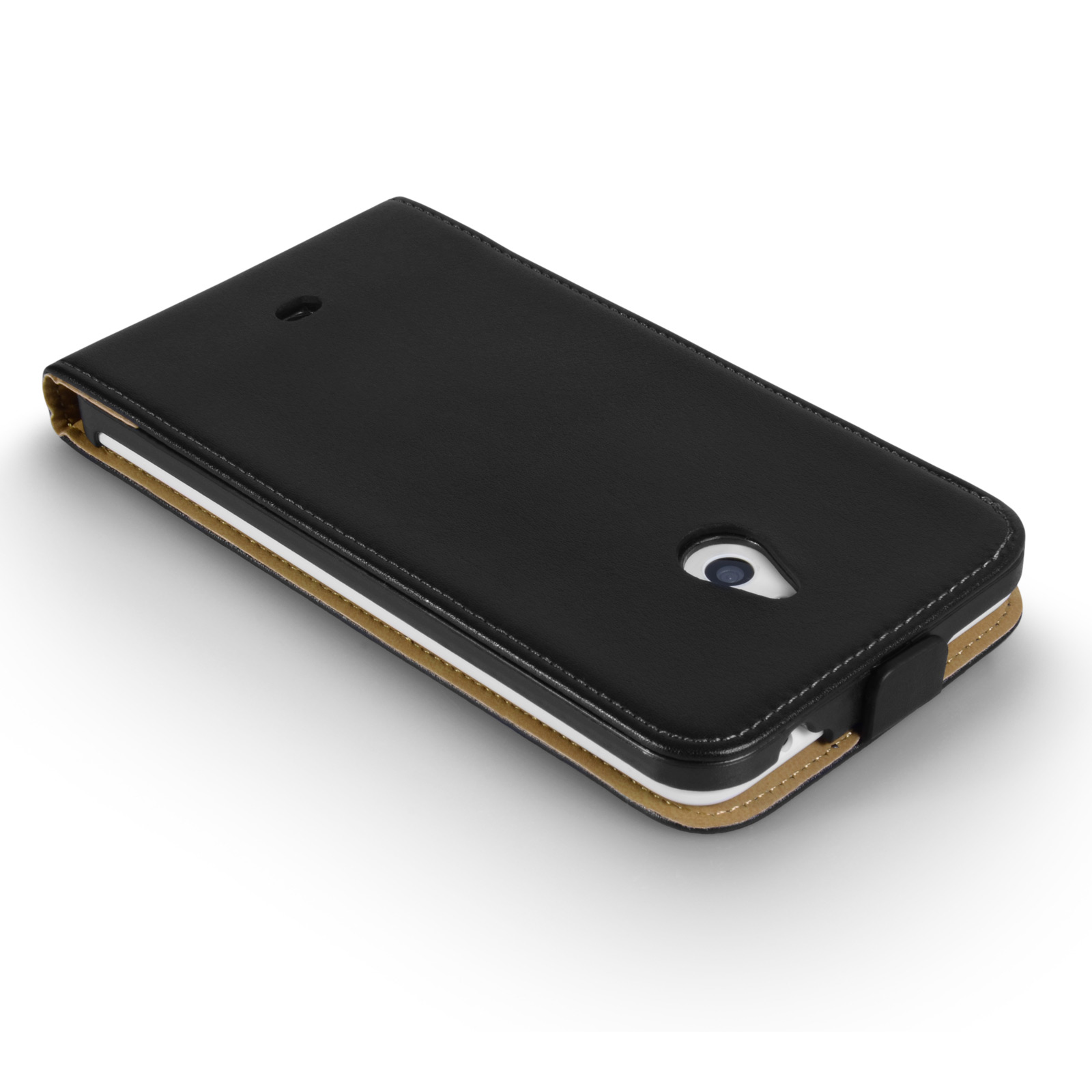 Caseflex Nokia Lumia 1320 Real Leather Flip Case - Black