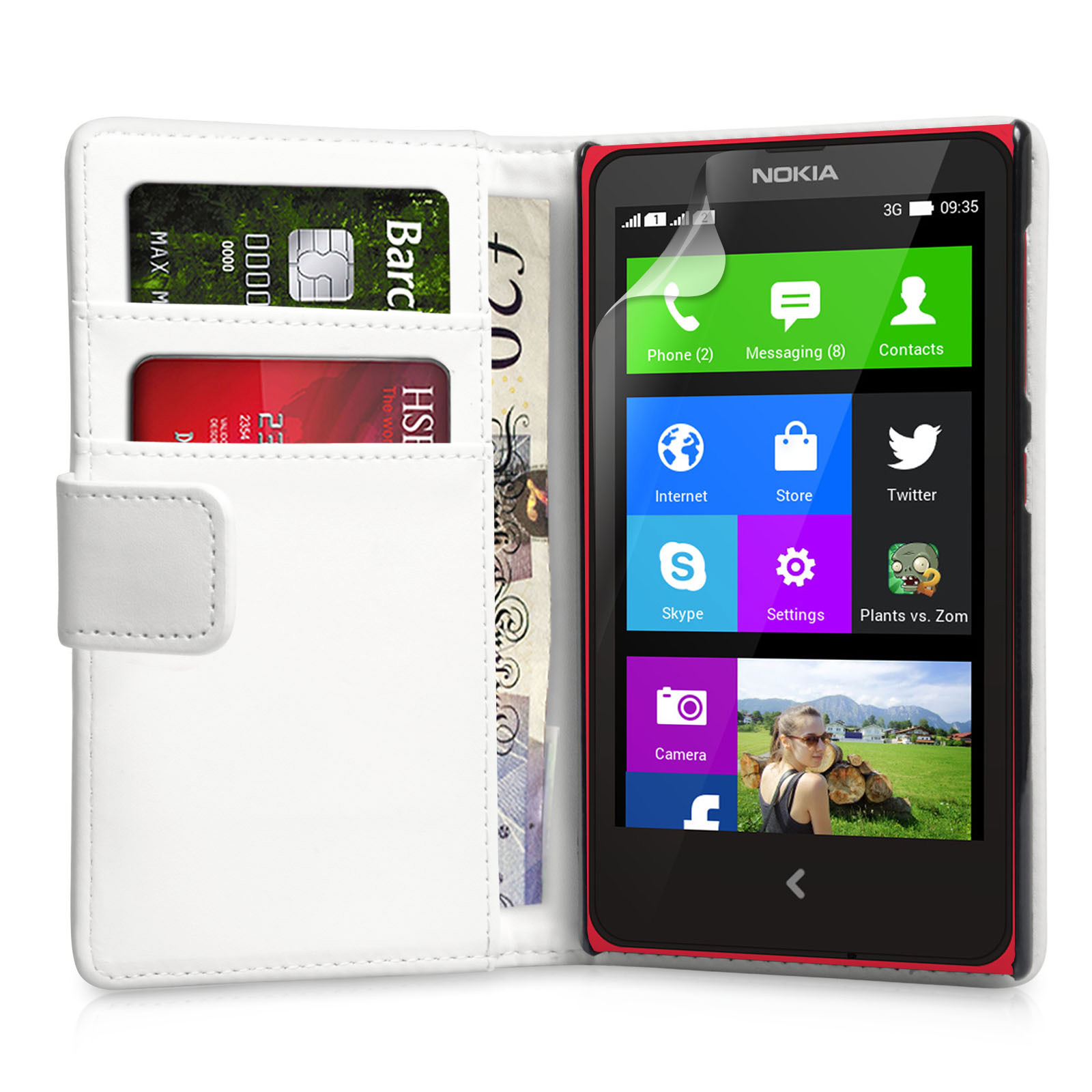YouSave Accessories Nokia X Leather-Effect Wallet Case - White