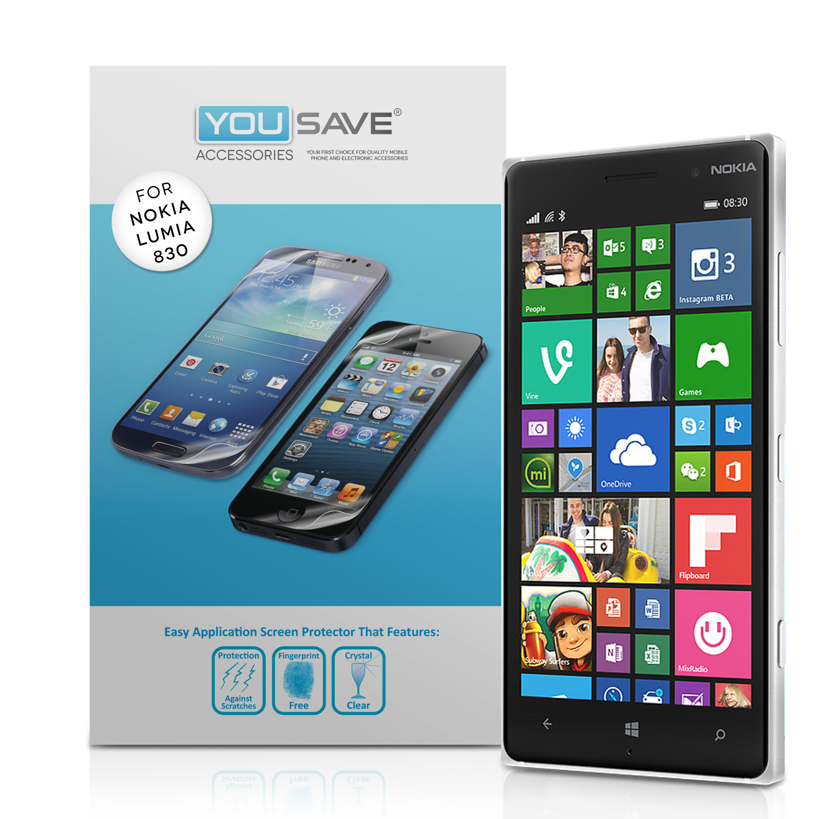 YouSave Accessories Nokia Lumia 830 Screen Protectors x3