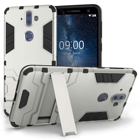Caseflex Nokia 9 Armour Kickstand Case - Silver