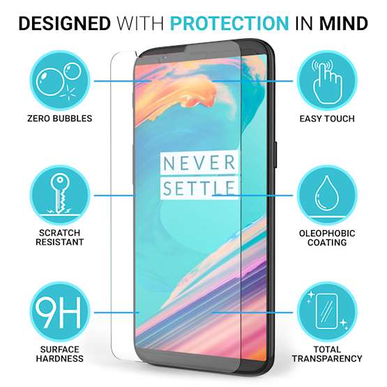 Caseflex OnePlus 5T Tempered Glass Screen Protector (Twin Pack)