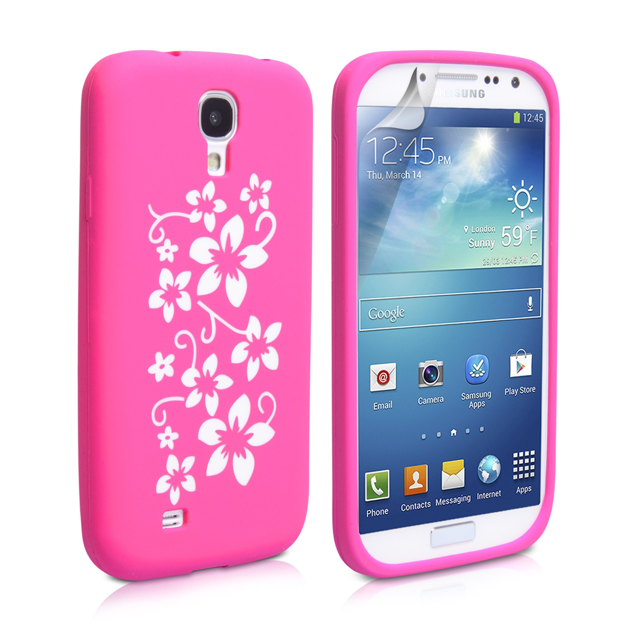 YouSave Accessories Samsung Galaxy S4 Floral Gel Case - Hot Pink