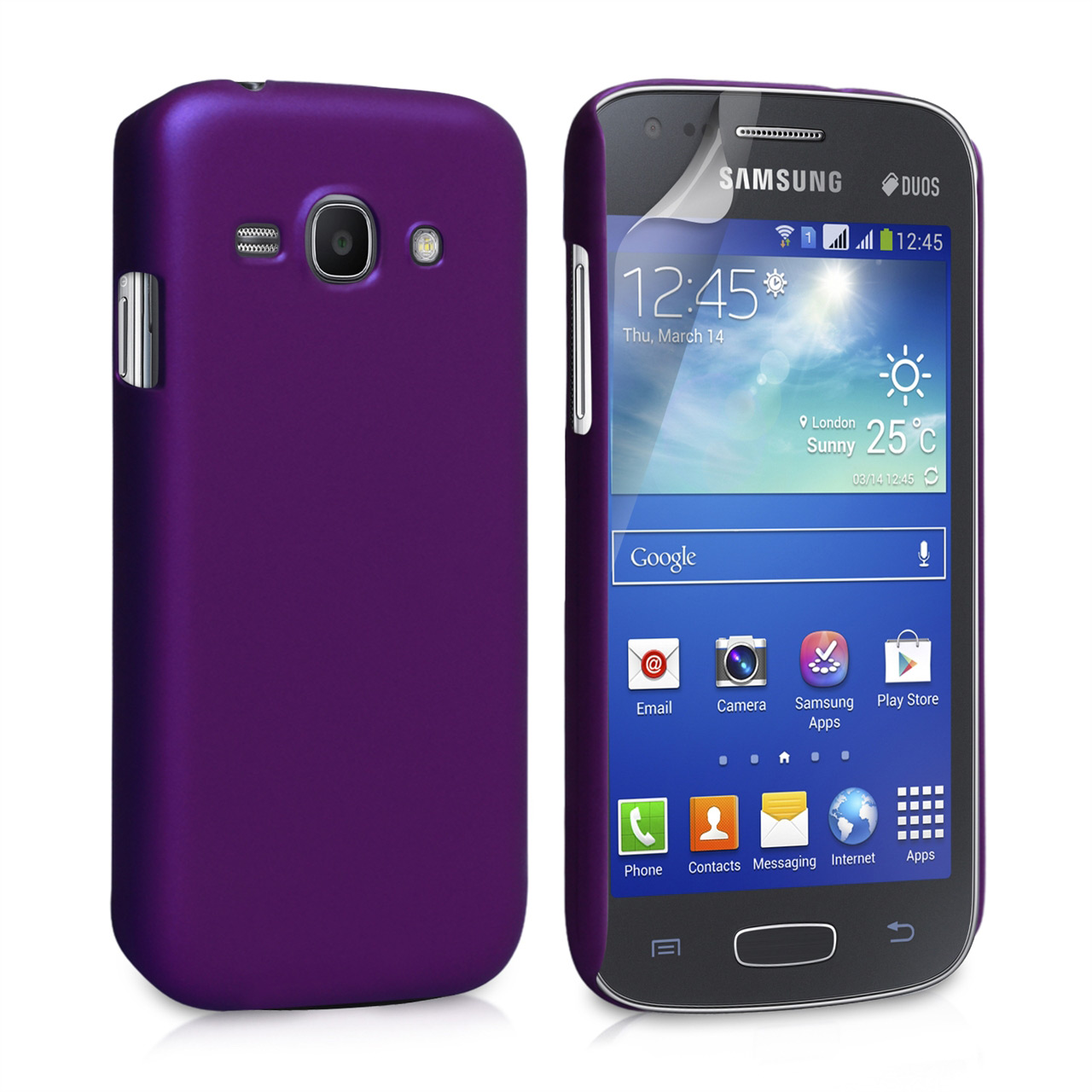 YouSave Accessories Samsung Galaxy Ace 3 Hard Hybrid Case - Purple