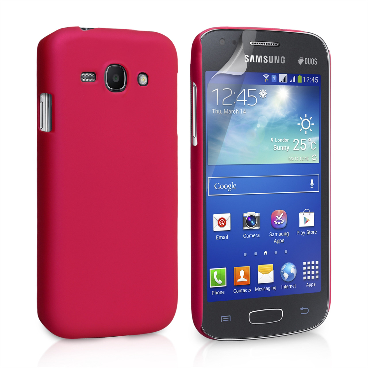 YouSave Accessories Samsung Galaxy Ace 3 Hard Hybrid Case - Hot Pink