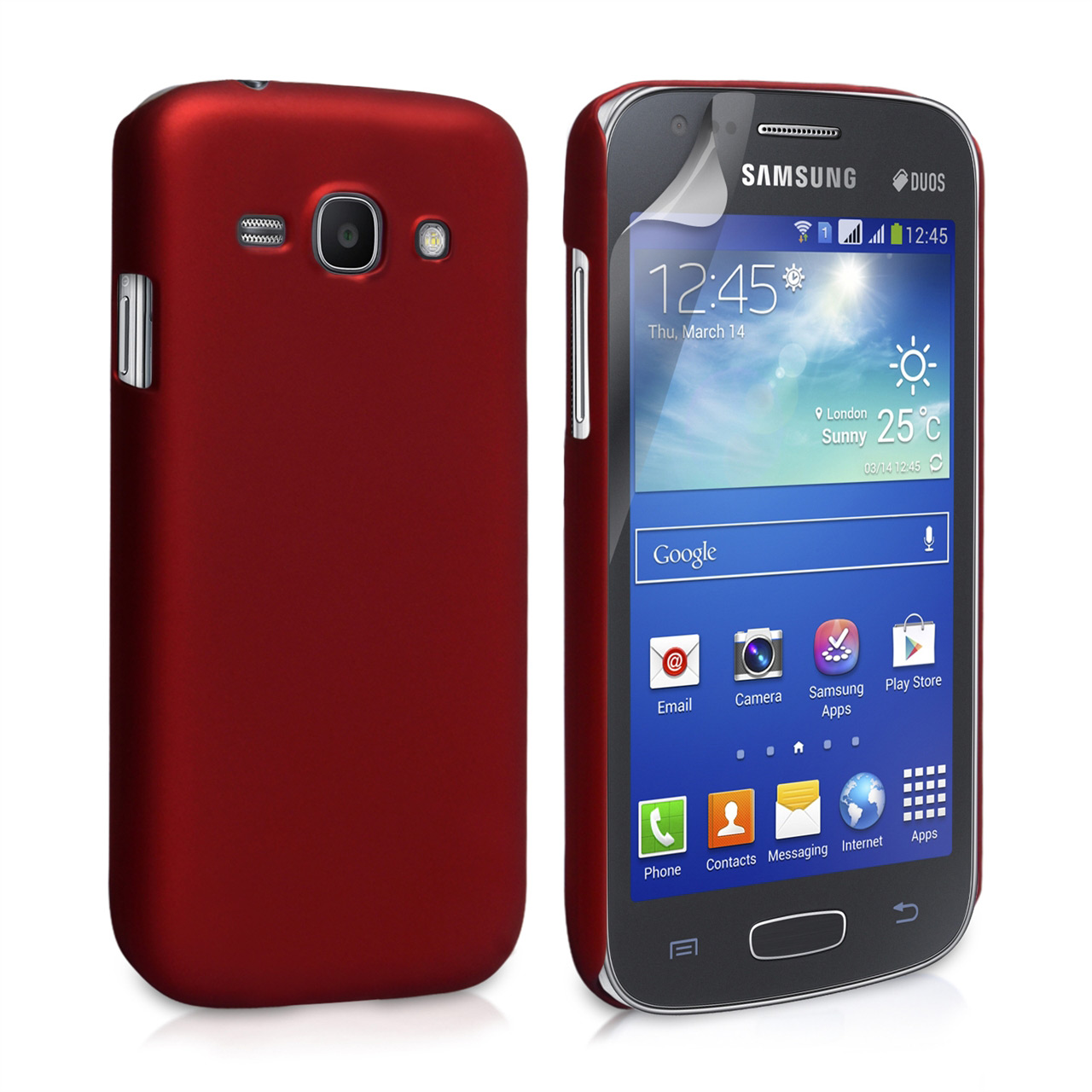 YouSave Accessories Samsung Galaxy Ace 3 Hard Hybrid Case - Red