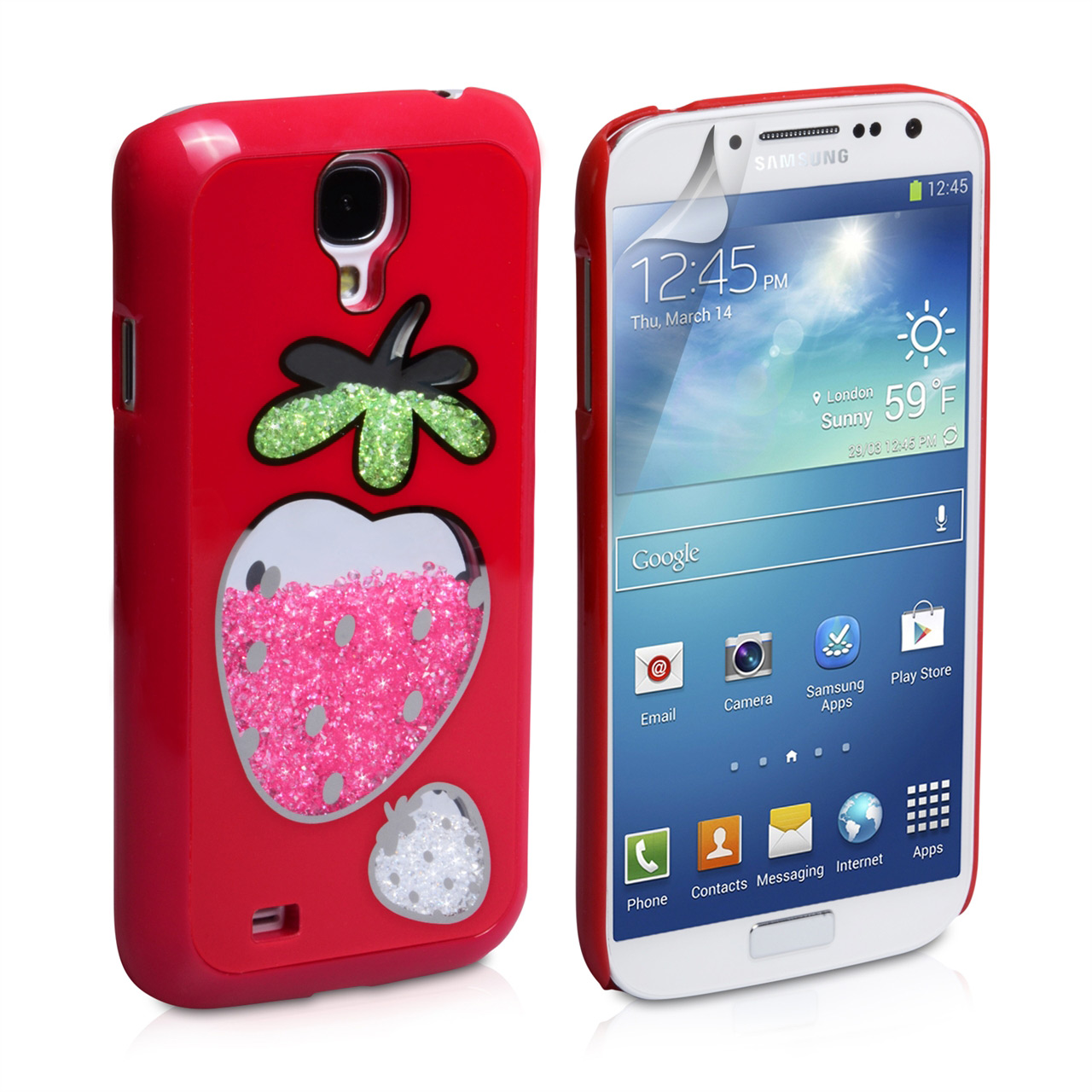 YouSave Accessories Samsung Galaxy S4 Strawberry Bling Case - Red 