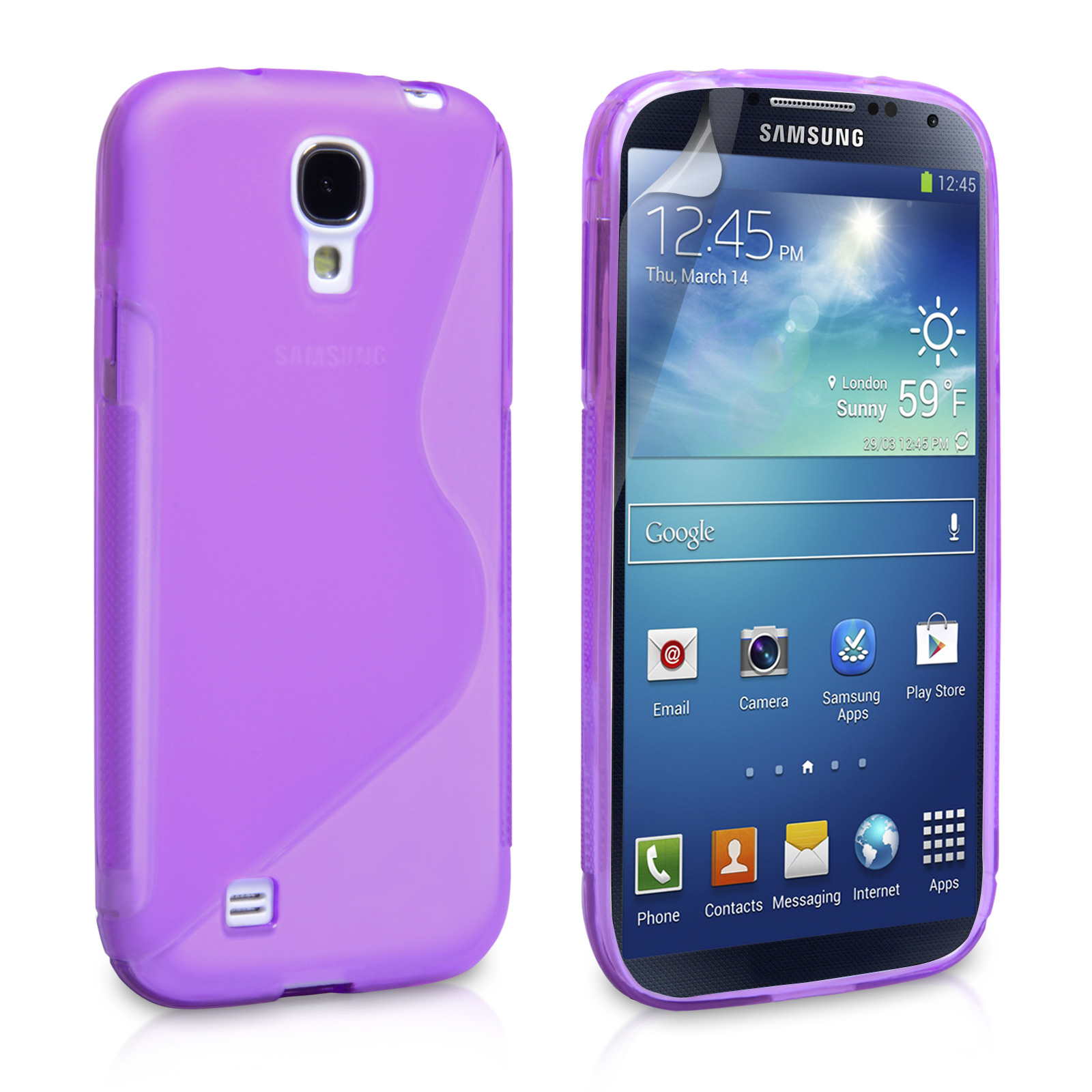 Caseflex Samsung Galaxy S5 Silicone Gel S-Line Case - Purple