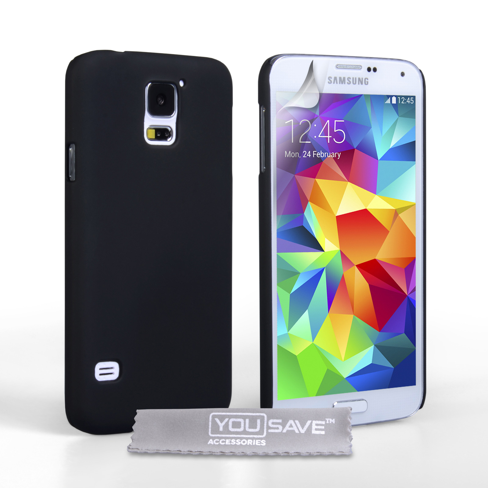 YouSave Accessories Samsung Galaxy S5 Hard Hybrid Case - Black