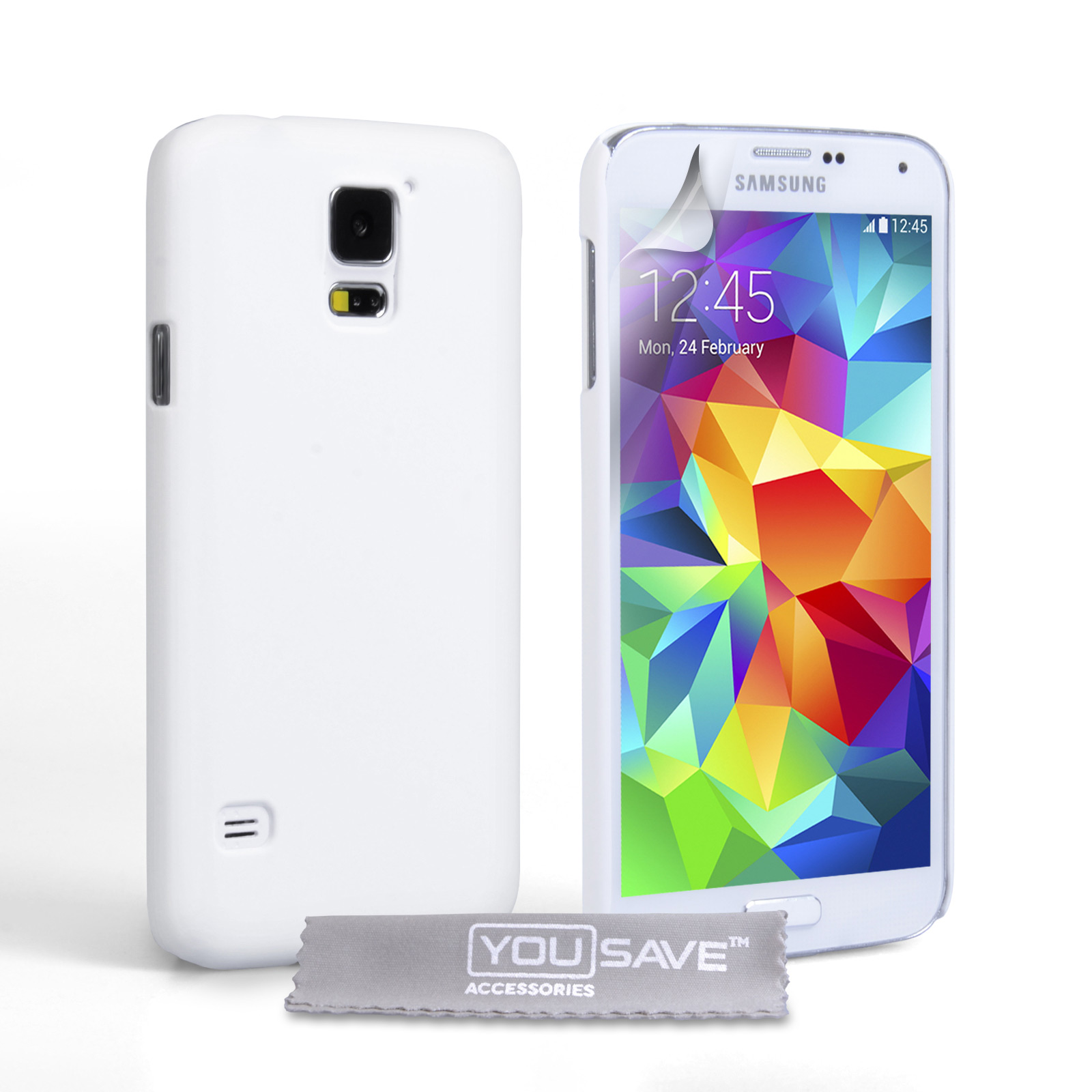 YouSave Accessories Samsung Galaxy S5 Hard Hybrid Case - White