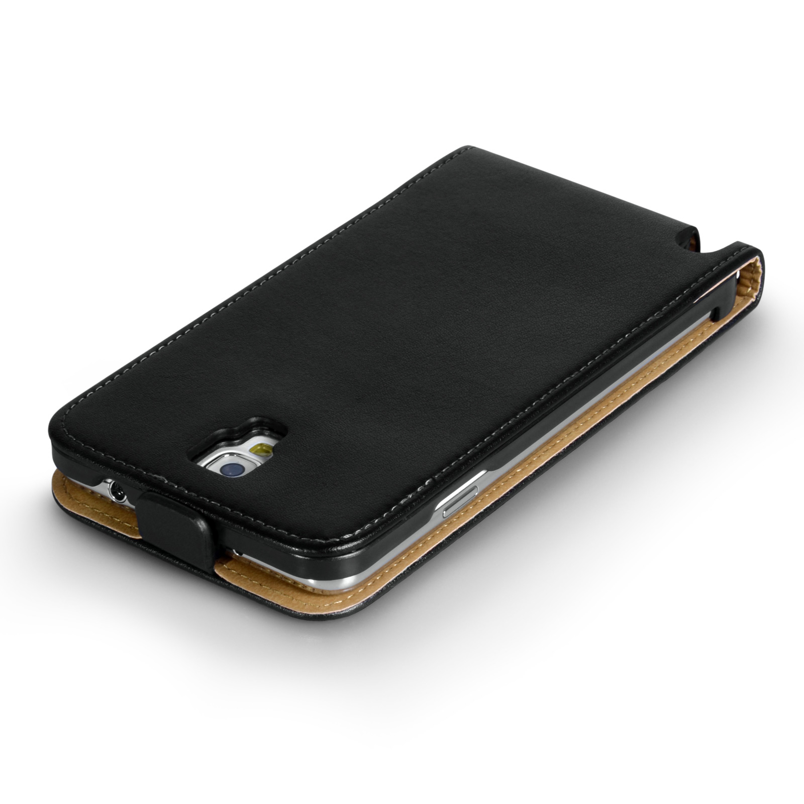 Caseflex Samsung Galaxy Note 3 Neo Real Leather Flip Case - Black