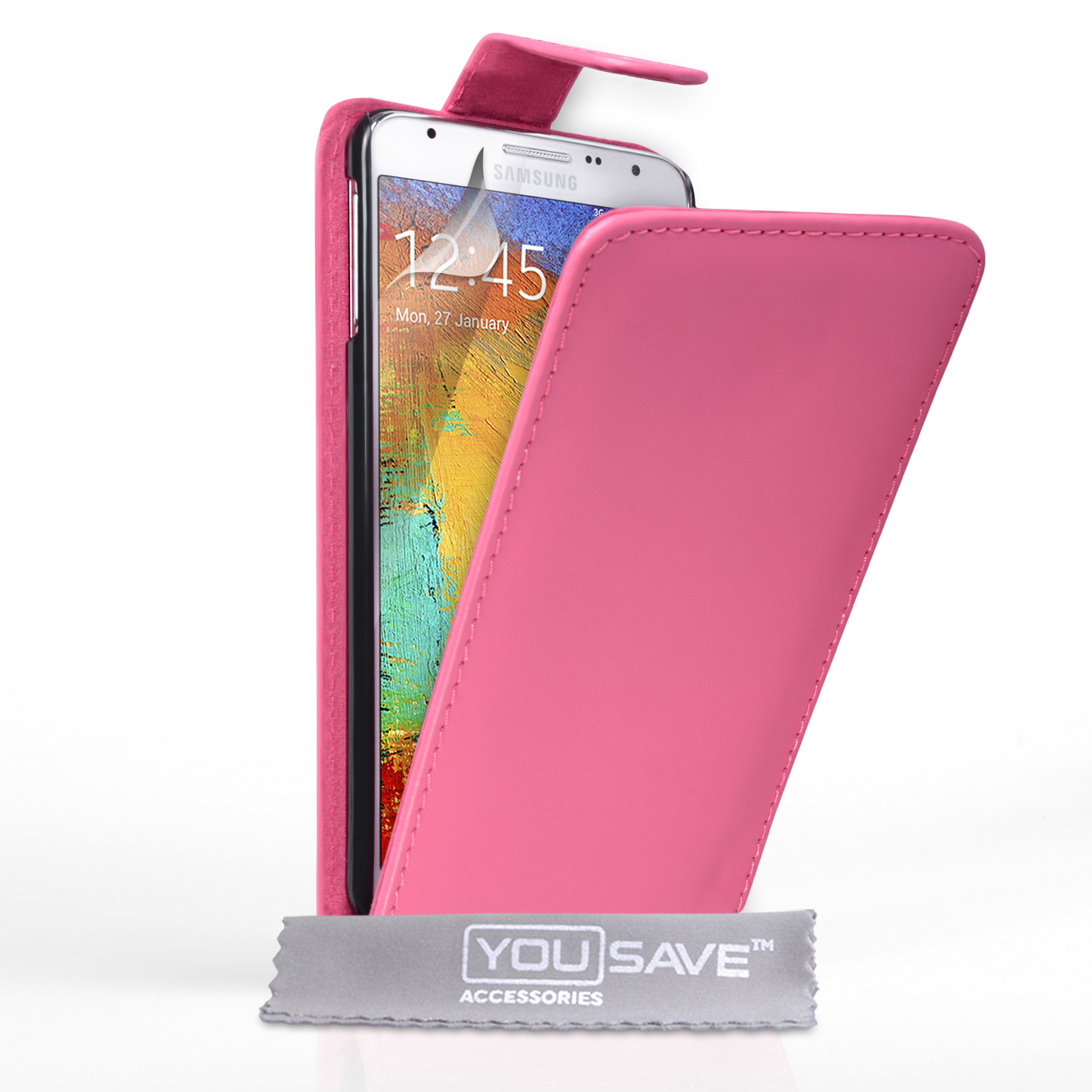 YouSave Samsung Galaxy Note 3 Neo Leather-Effect Flip Case - Hot Pink