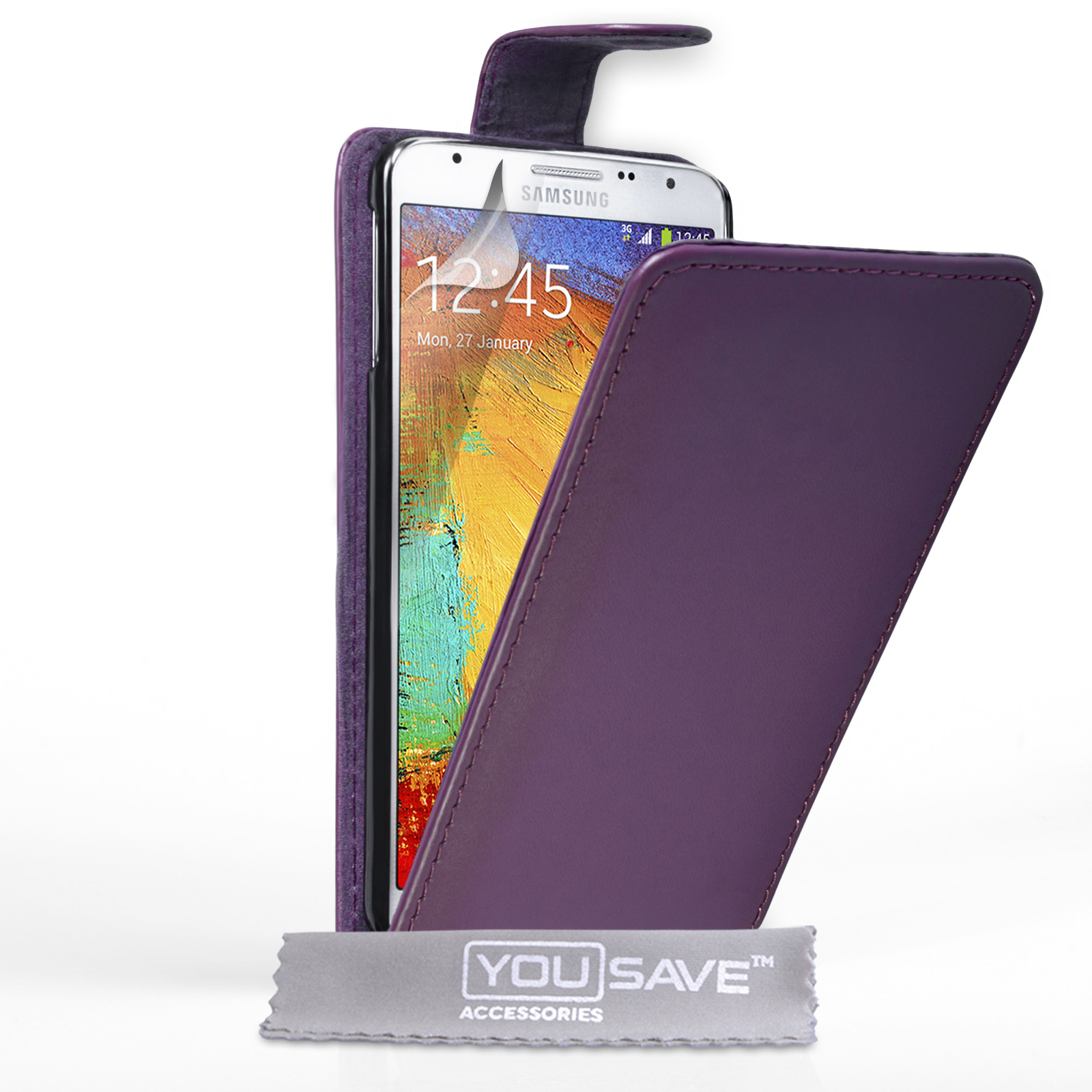 YouSave Samsung Galaxy Note 3 Neo Leather-Effect Flip Case - Purple