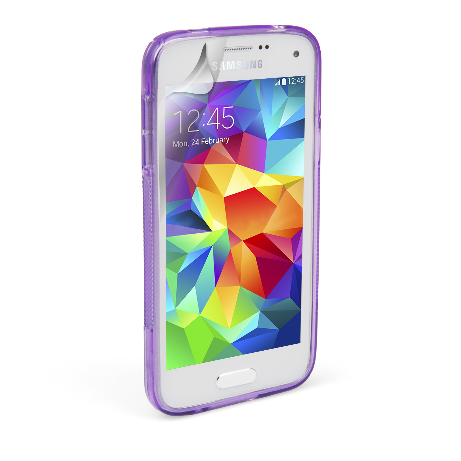 Caseflex Samsung Galaxy S5 Mini Silicone Gel S-Line Case - Purple