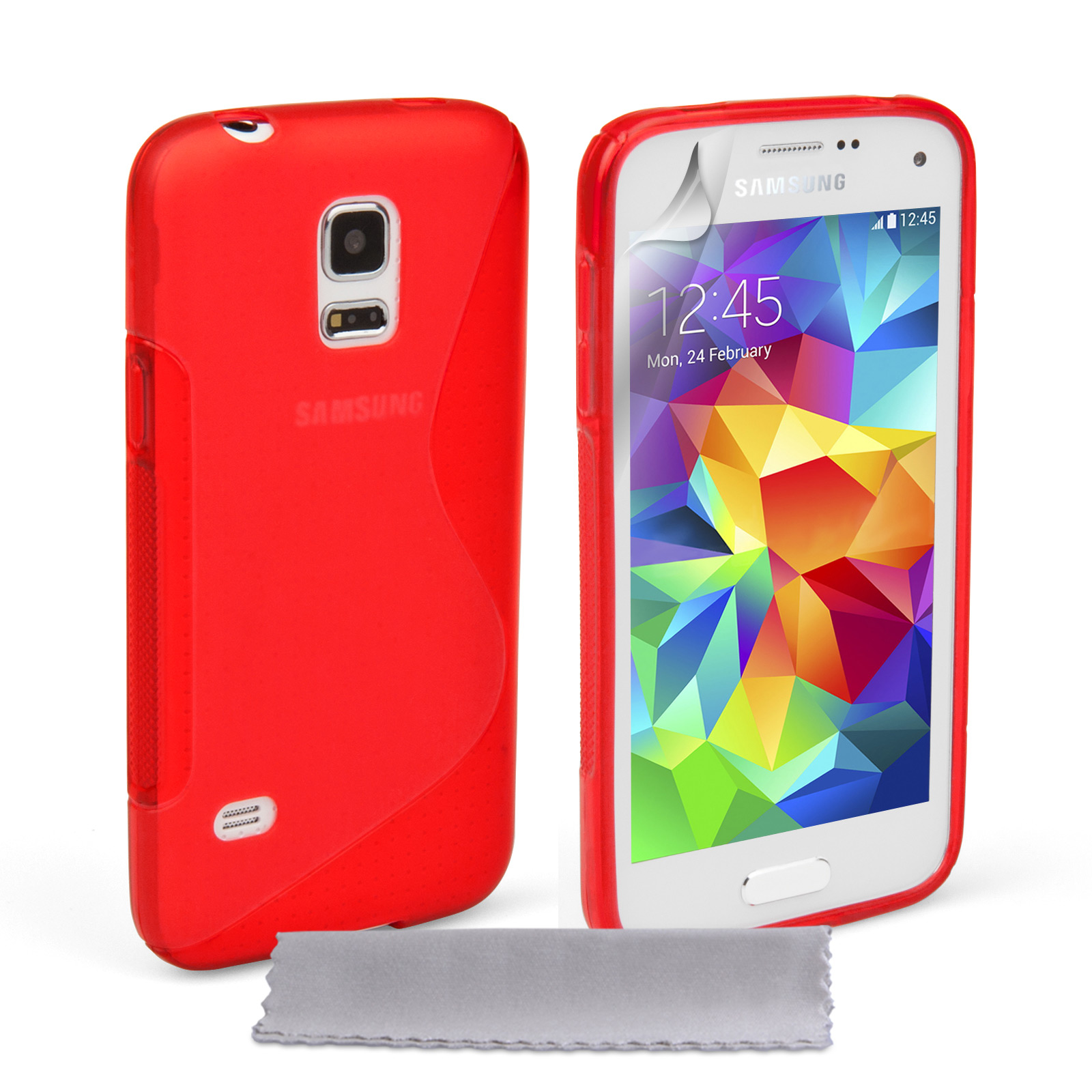 Caseflex Samsung Galaxy S5 Mini Silicone Gel S-Line Case - Red