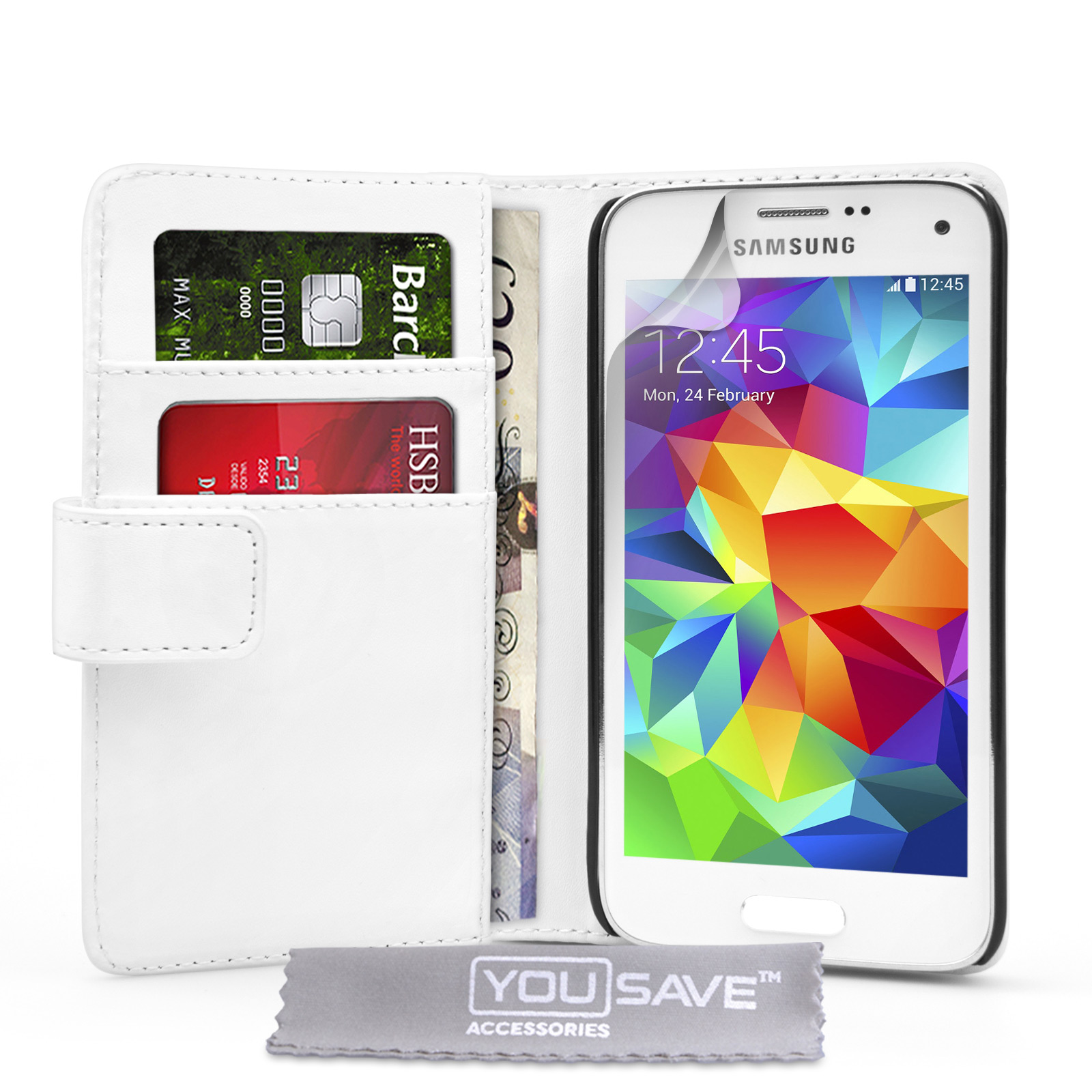 YouSave Samsung Galaxy S5 Mini Leather-Effect Wallet Case - White