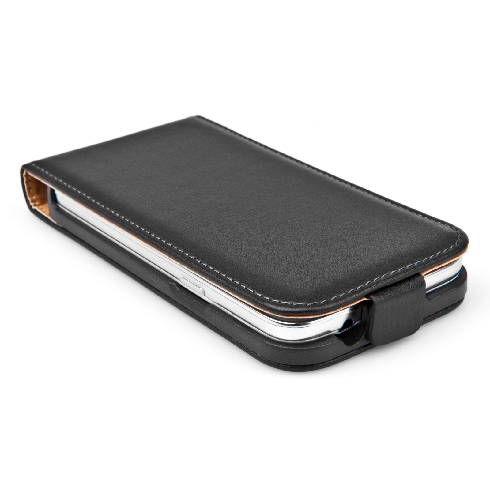 Caseflex Samsung Galaxy Core Plus Real Leather Flip Case - Black