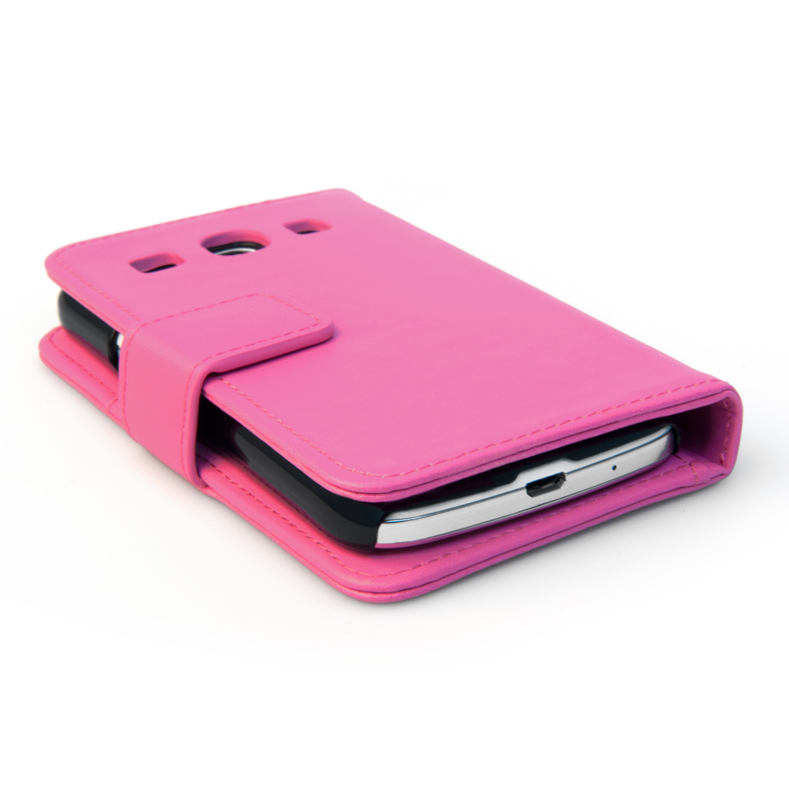 YouSave Samsung Galaxy Core Plus Leather-Effect Wallet Case - Hot Pink