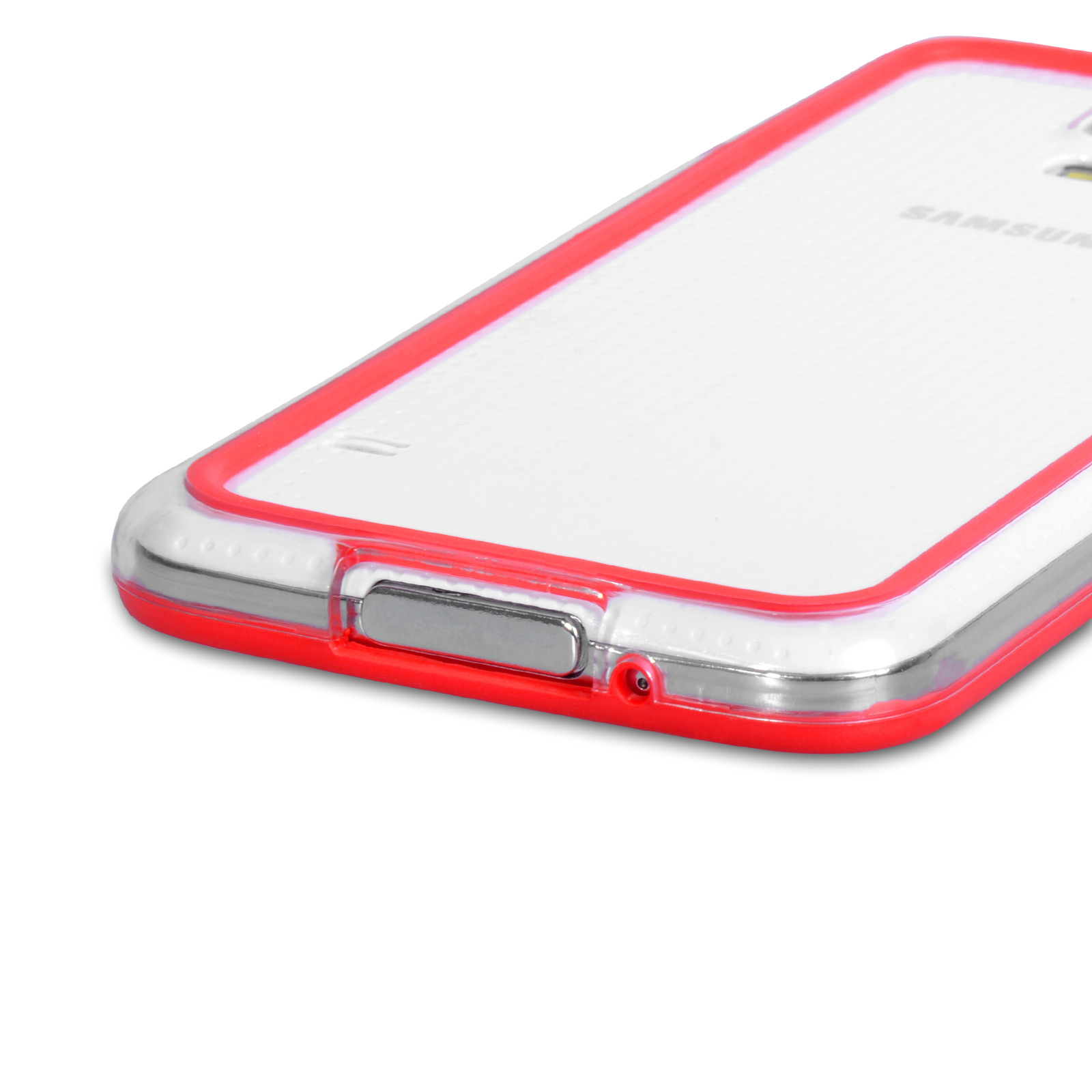 YouSave Accessories Samsung Galaxy S5 Bumper Case - Clear/Red