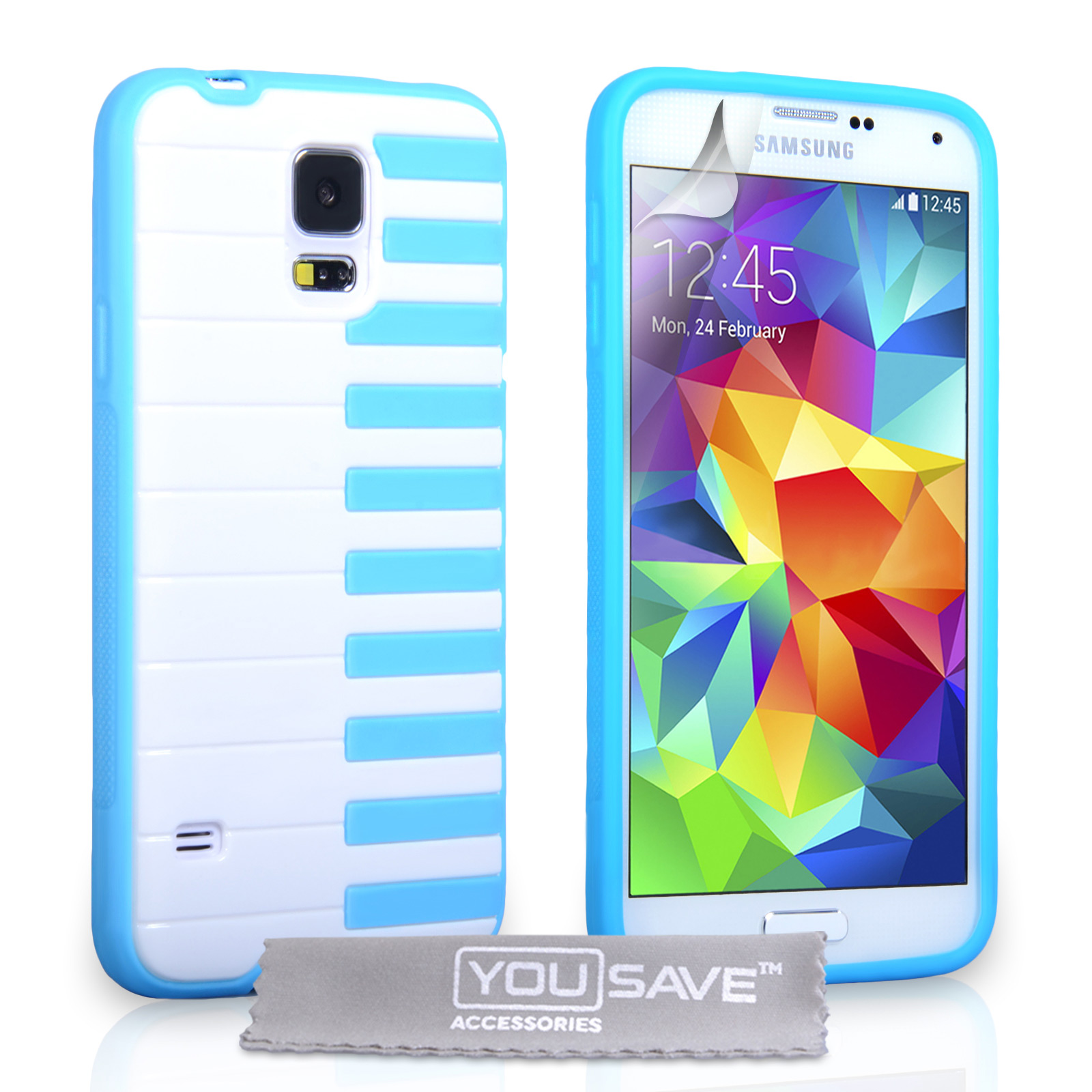 YouSave Accessories Samsung Galaxy S5 Piano Gel Case - Blue