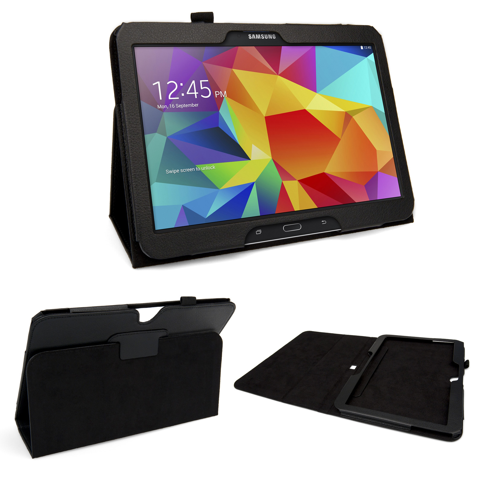 YouSave Samsung Galaxy Tab 4 10.1 Leather Effect Stand Case - Black