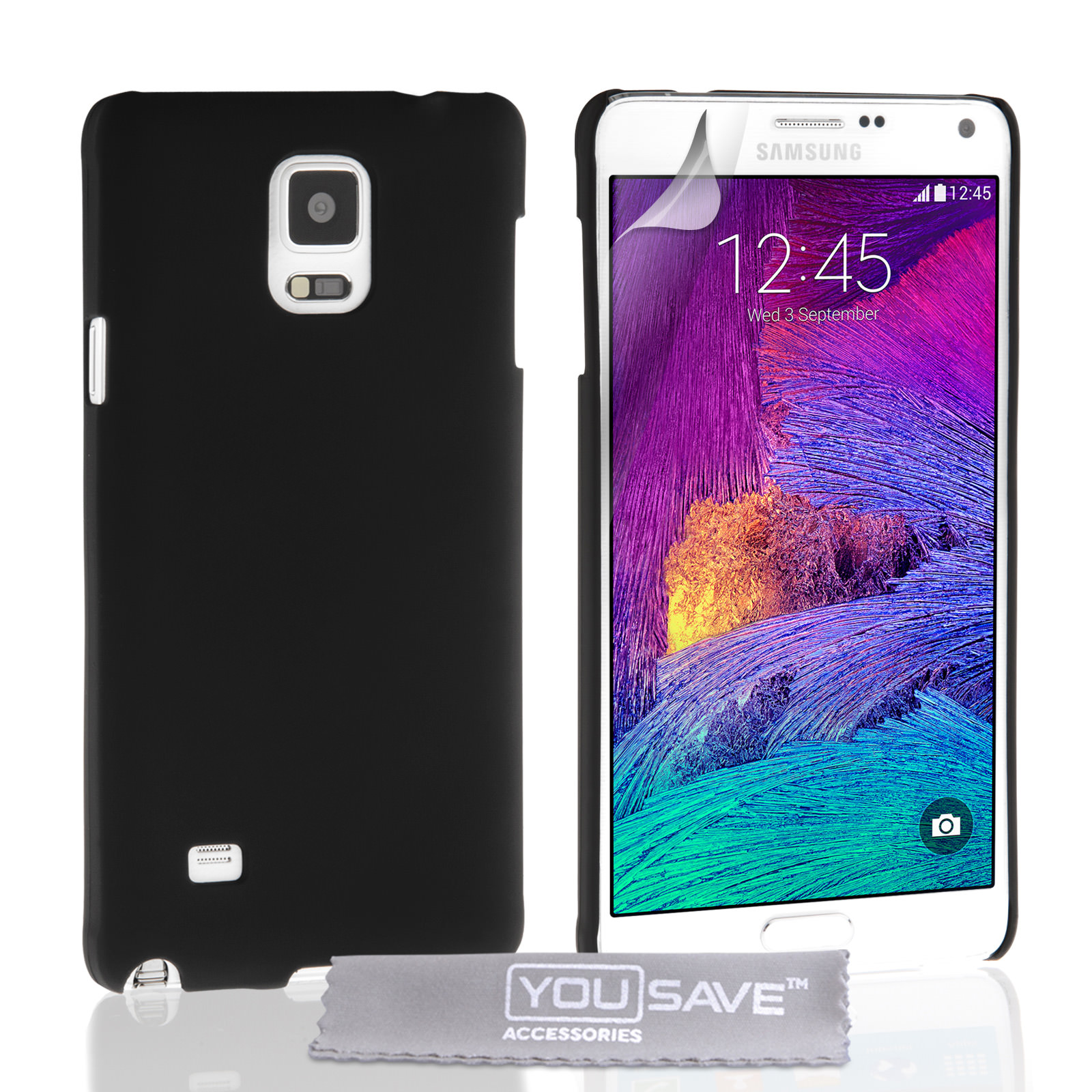 YouSave Accessories Samsung Galaxy Note 4 Hard Hybrid Case - Black