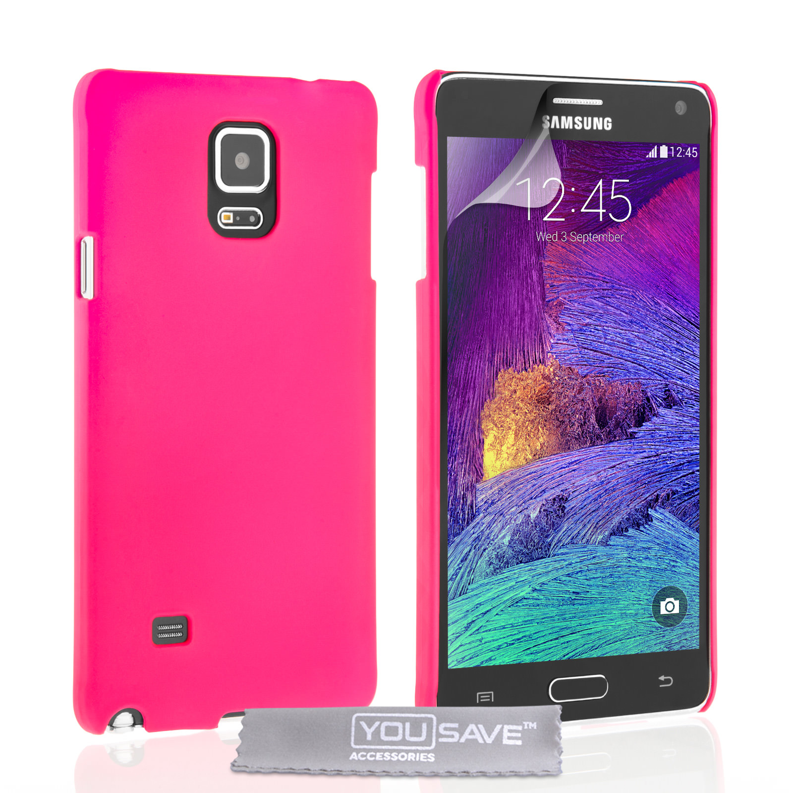 YouSave Accessories Samsung Galaxy Note 4 Hard Hybrid Case - Hot Pink