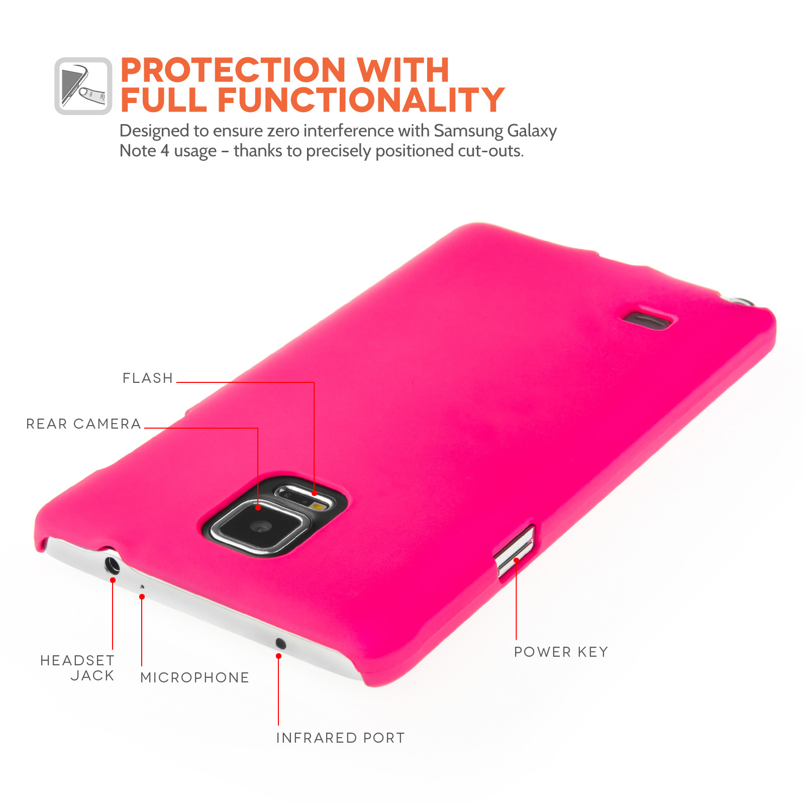 YouSave Accessories Samsung Galaxy Note 4 Hard Hybrid Case - Hot Pink