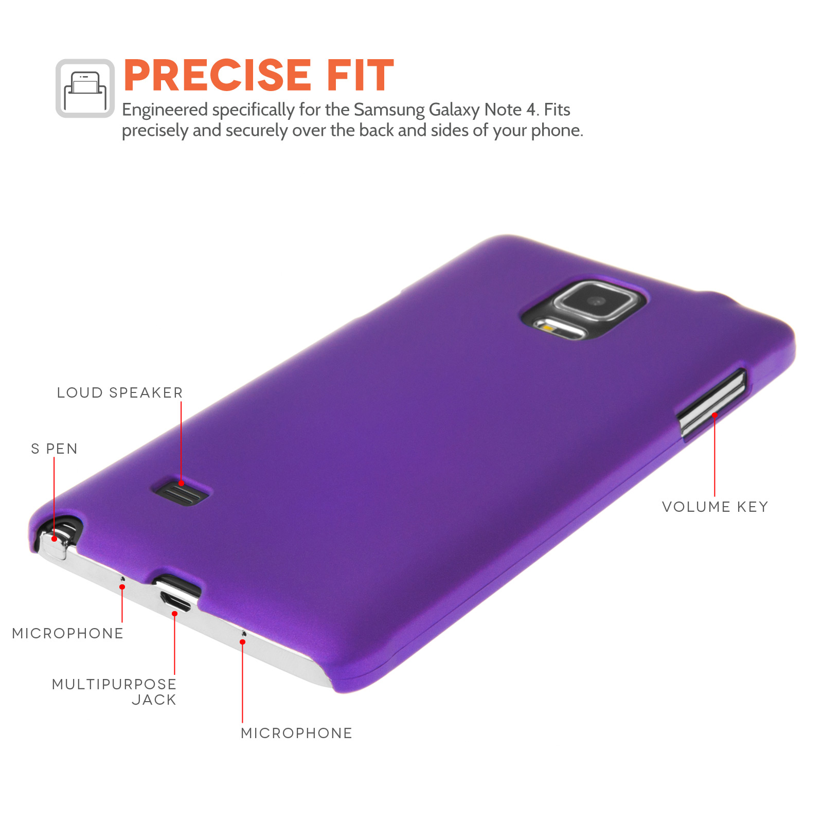 YouSave Accessories Samsung Galaxy Note 4 Hard Hybrid Case - Purple
