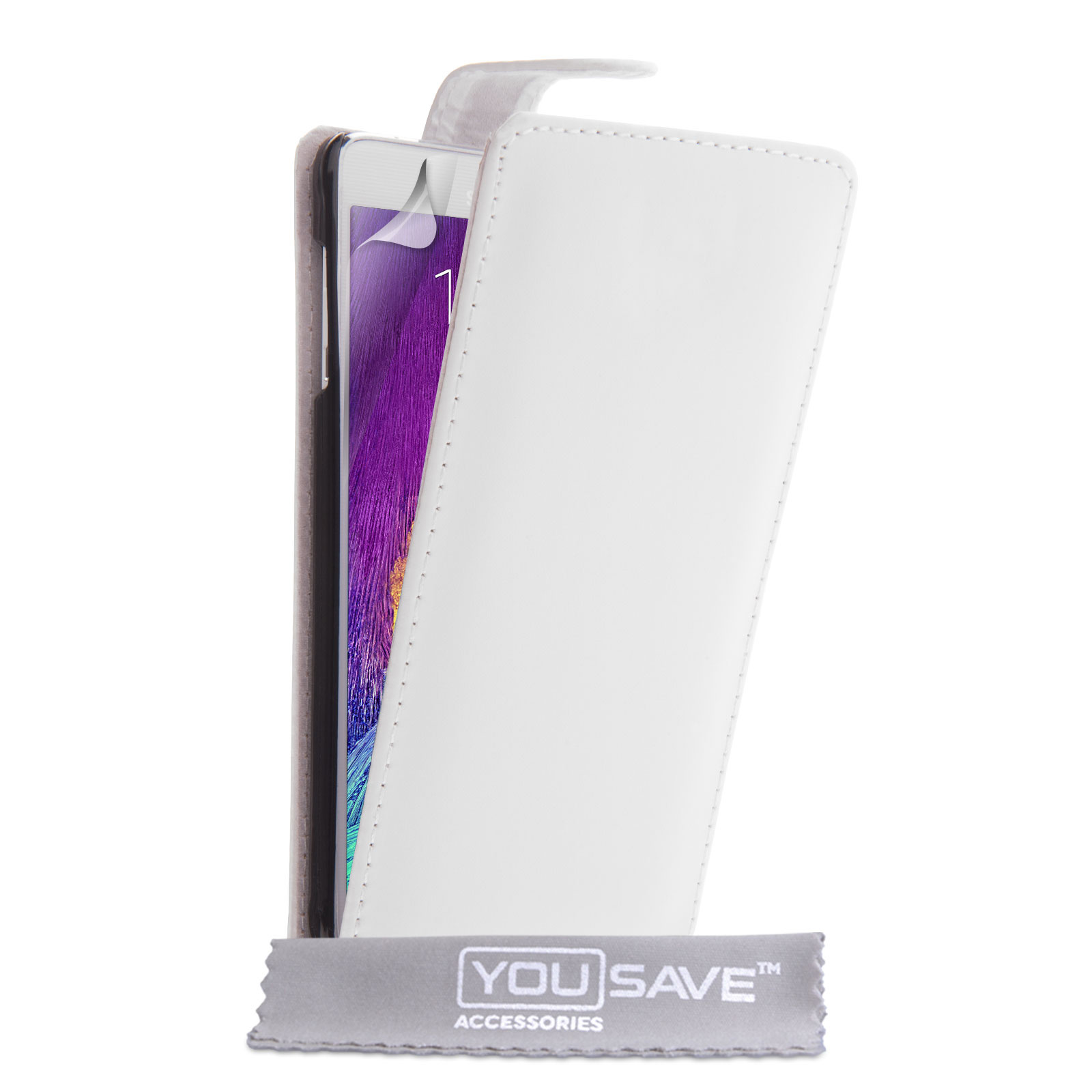 YouSave Samsung Galaxy Note 4 Leather-Effect Flip Case - White
