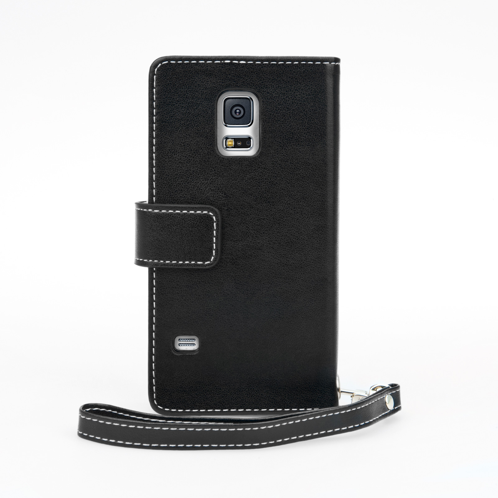 Caseflex  Samsung Galaxy S5 Mini Leather-Effect Wallet Case – Black with Floral Lining