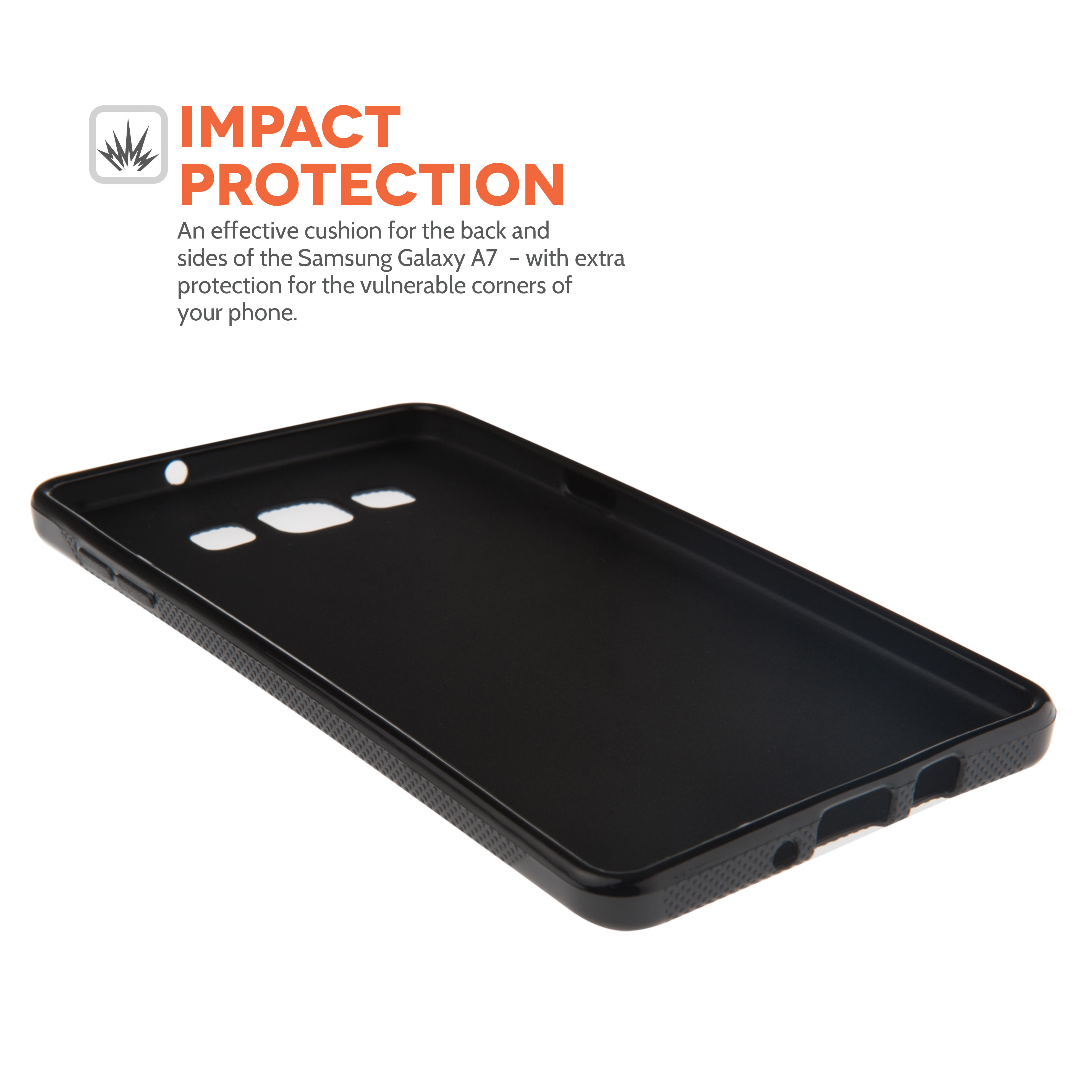 YouSave Samsung Galaxy A7 Silicone Gel X-Line Case - Black