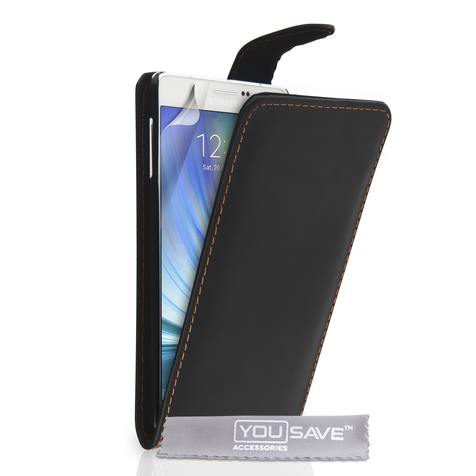 YouSave Samsung Galaxy A7 Leather-Effect Flip Case - Black