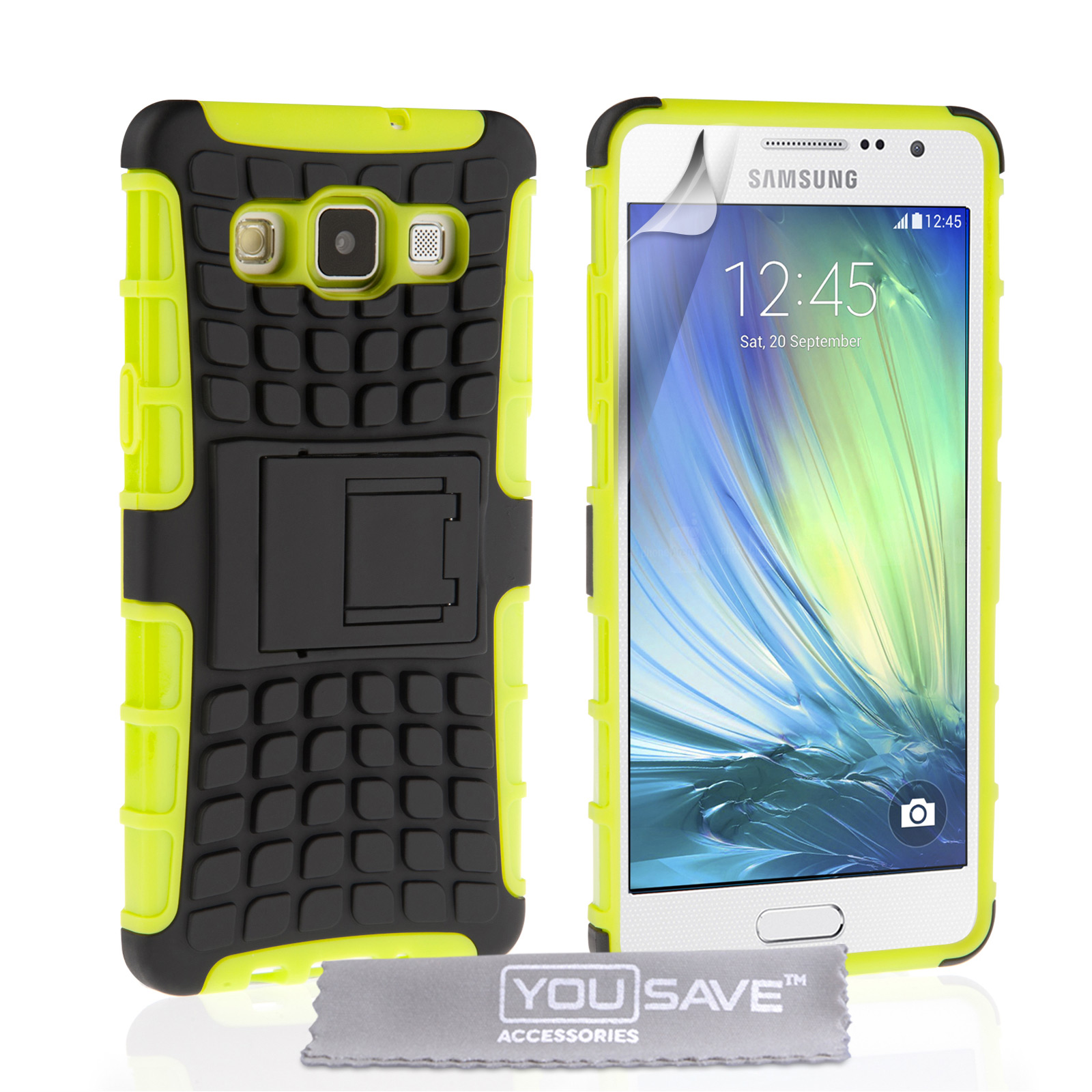 YouSave Samsung Galaxy A7 Stand Combo Case - Green / Black