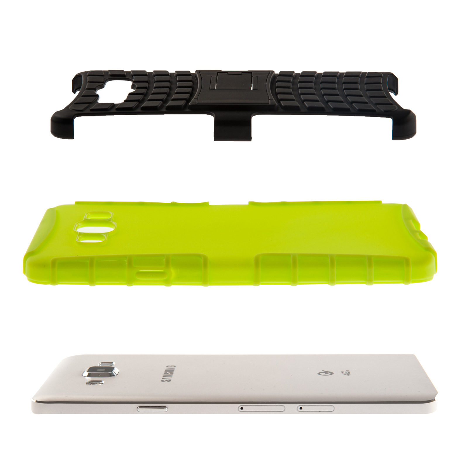 YouSave Samsung Galaxy A7 Stand Combo Case - Green / Black