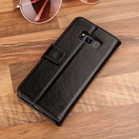 Caseflex Samsung Galaxy S8 Real Leather ID Wallet Case - Black