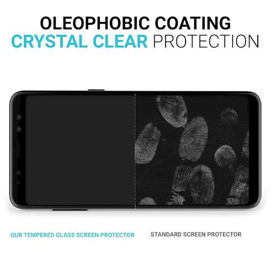 Caseflex Samsung Galaxy A8 Plus (2018) Tempered Glass Screen Protector - Black Edge
