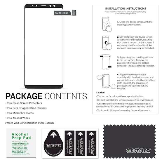 Caseflex Samsung Galaxy A8 Plus (2018) Tempered Glass Screen Protector - Black Edge