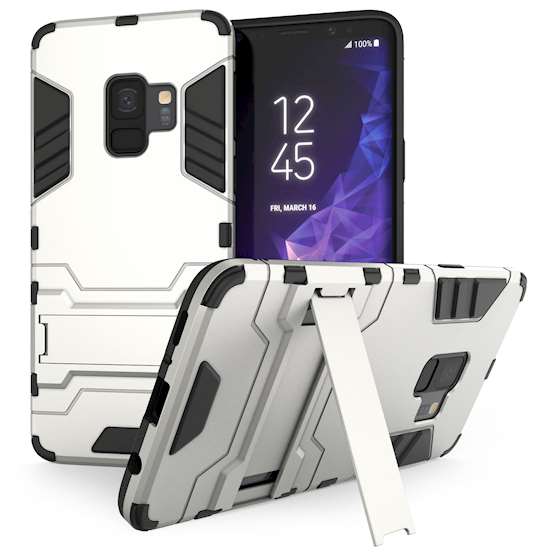 Caseflex Samsung Galaxy S9 Armour Kickstand Case - Silver