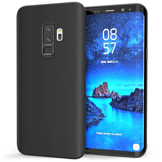 Caseflex Samsung Galaxy S9 Plus Matte TPU Gel Case - Solid Black