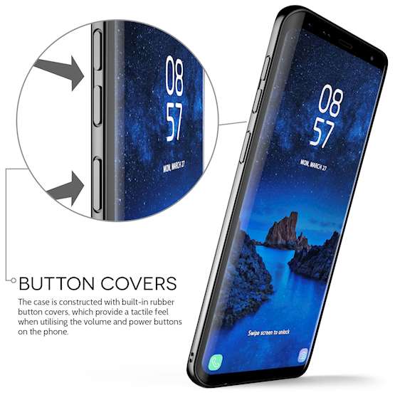 Samsung Galaxy S9 Plus Ultra Thin Slim Carbon Fibre TPU With Stand - Black