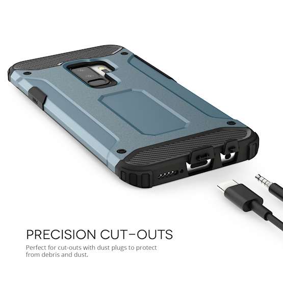 Caseflex Samsung Galaxy S9 Plus Armoured Shockproof Carbon Case - Blue